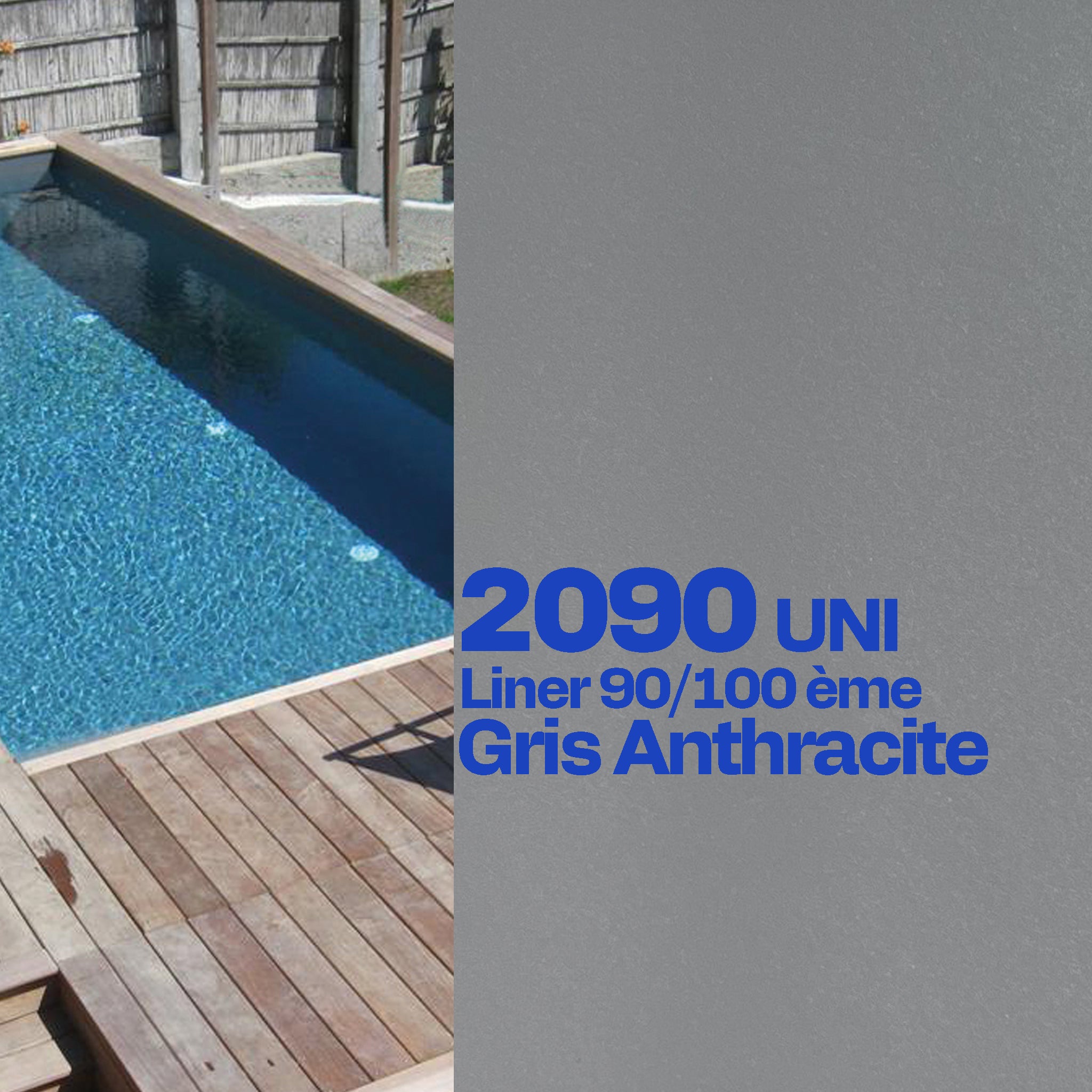 Liner Dreamliner 2090 verni 2 faces sur mesure piscine gris anthracite