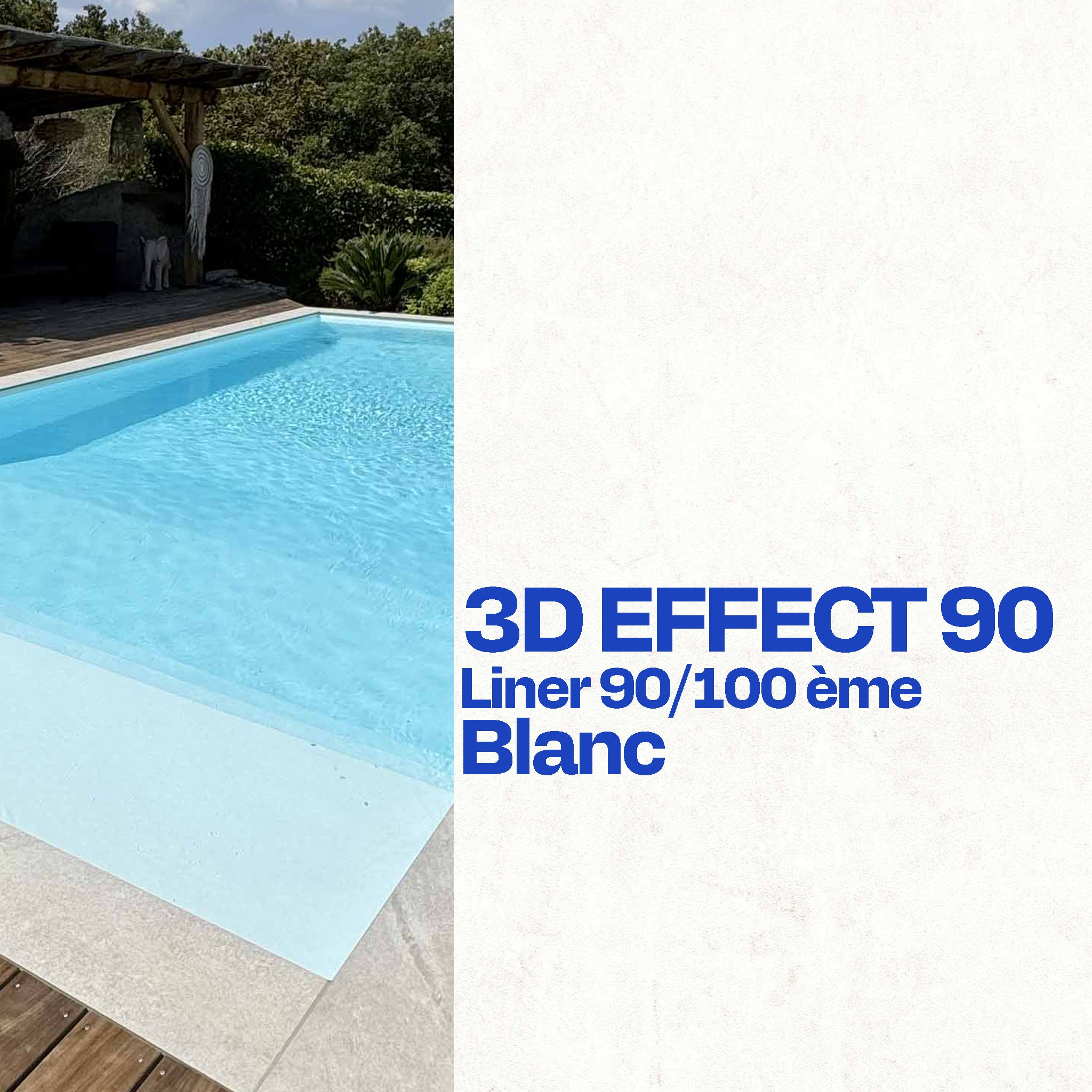 Liner 3D Effect verni sur mesure piscine blanc