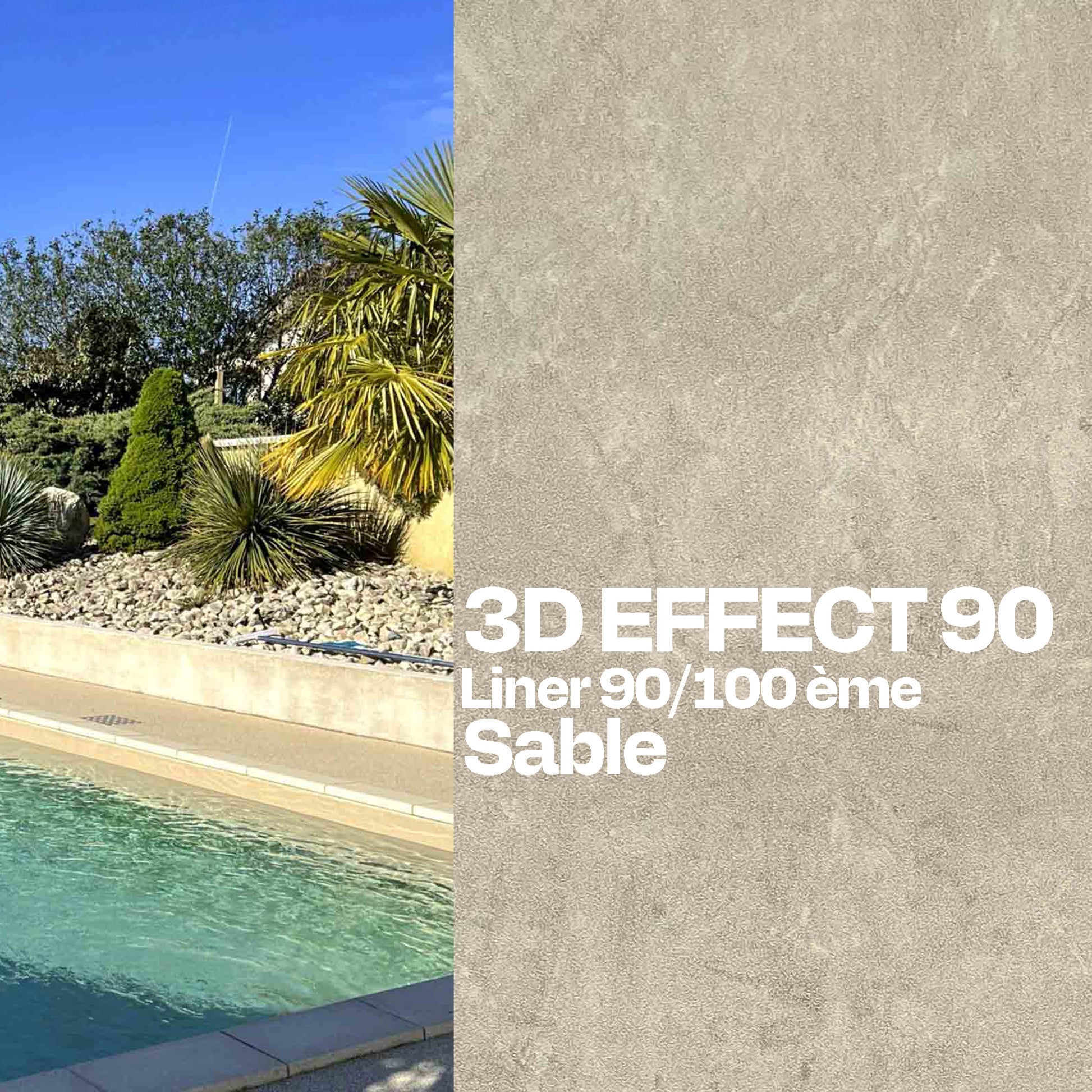 Liner 3D Effect verni sur mesure piscine sable