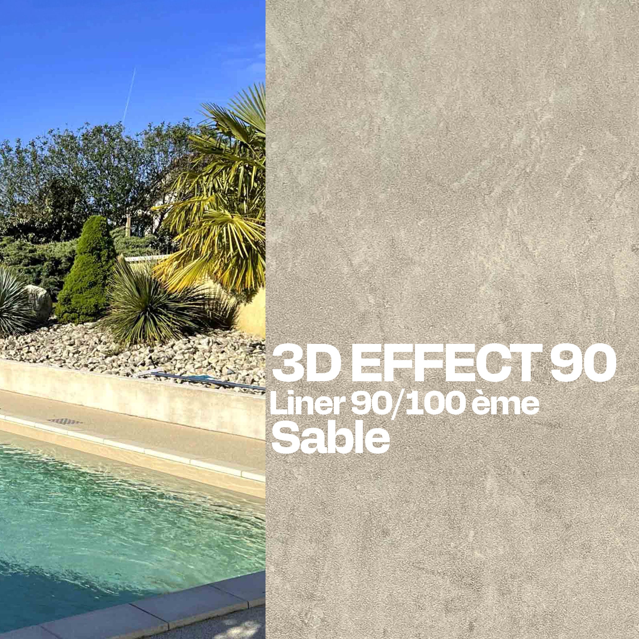 Liner 3D Effect verni sur mesure piscine sable