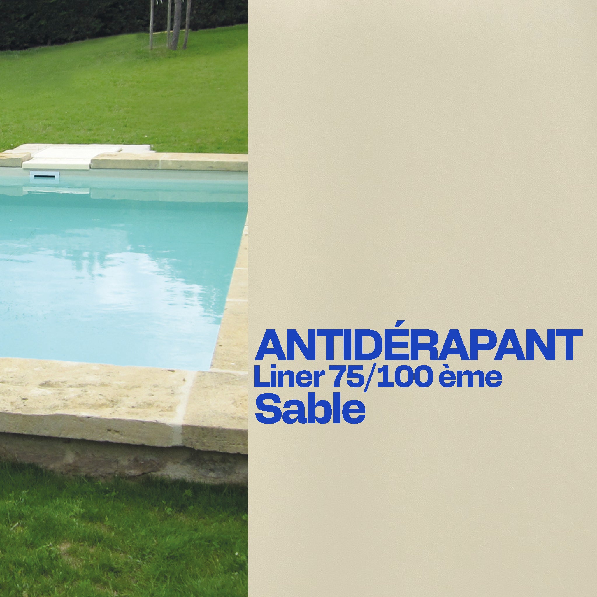 Liner antidérapant sur mesure piscine sable
