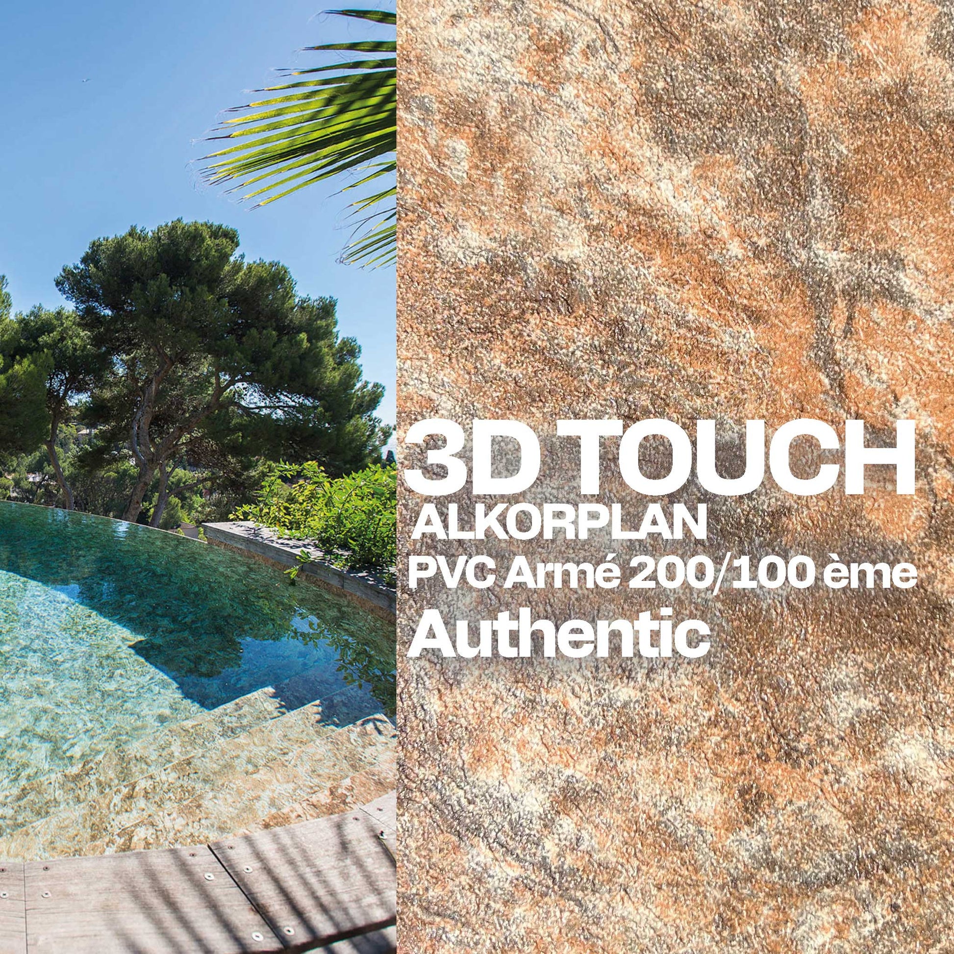 PVC armé Alkorplan 3D Touch piscine 1,65 m x 25 m