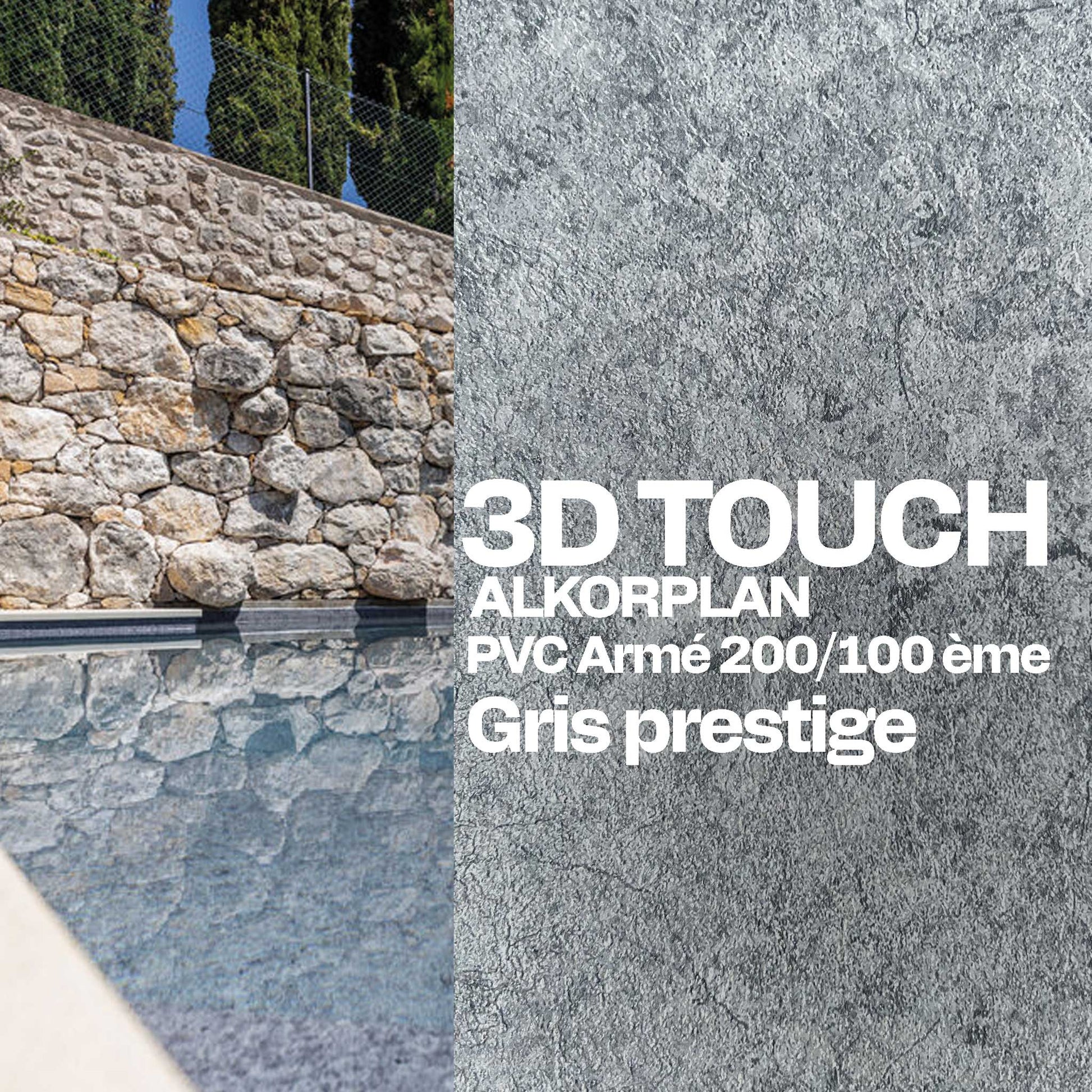 PVC armé Alkorplan 3D Touch piscine 1,65 m x 25 m