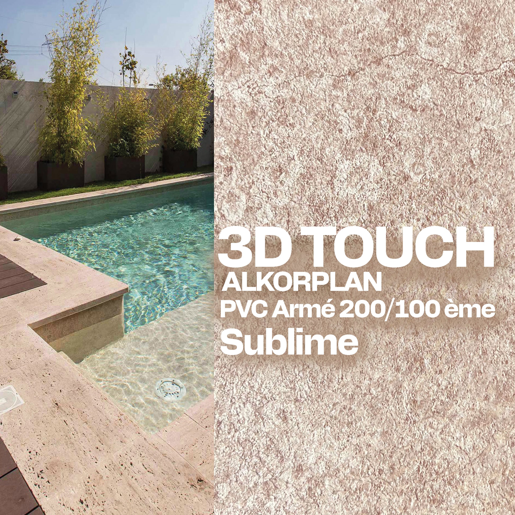 PVC armé Alkorplan 3D Touch piscine 1,65 m x 25 m