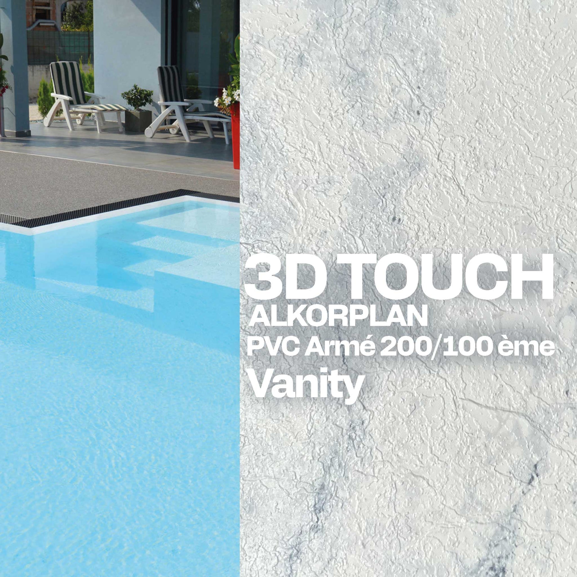 PVC armé Alkorplan 3D Touch piscine 1,65 m x 25 m