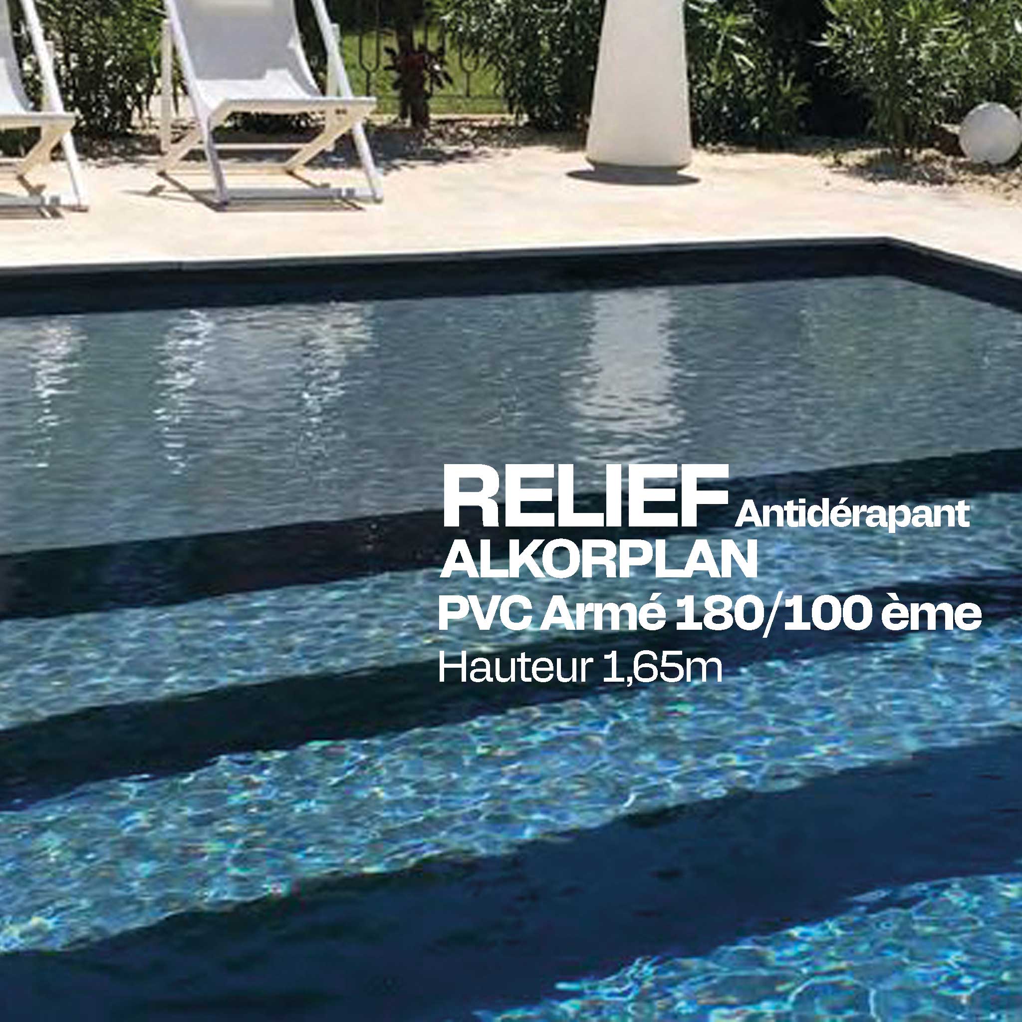 PVC armé Alkorplan Relief piscine 1,65 m x 25 m
