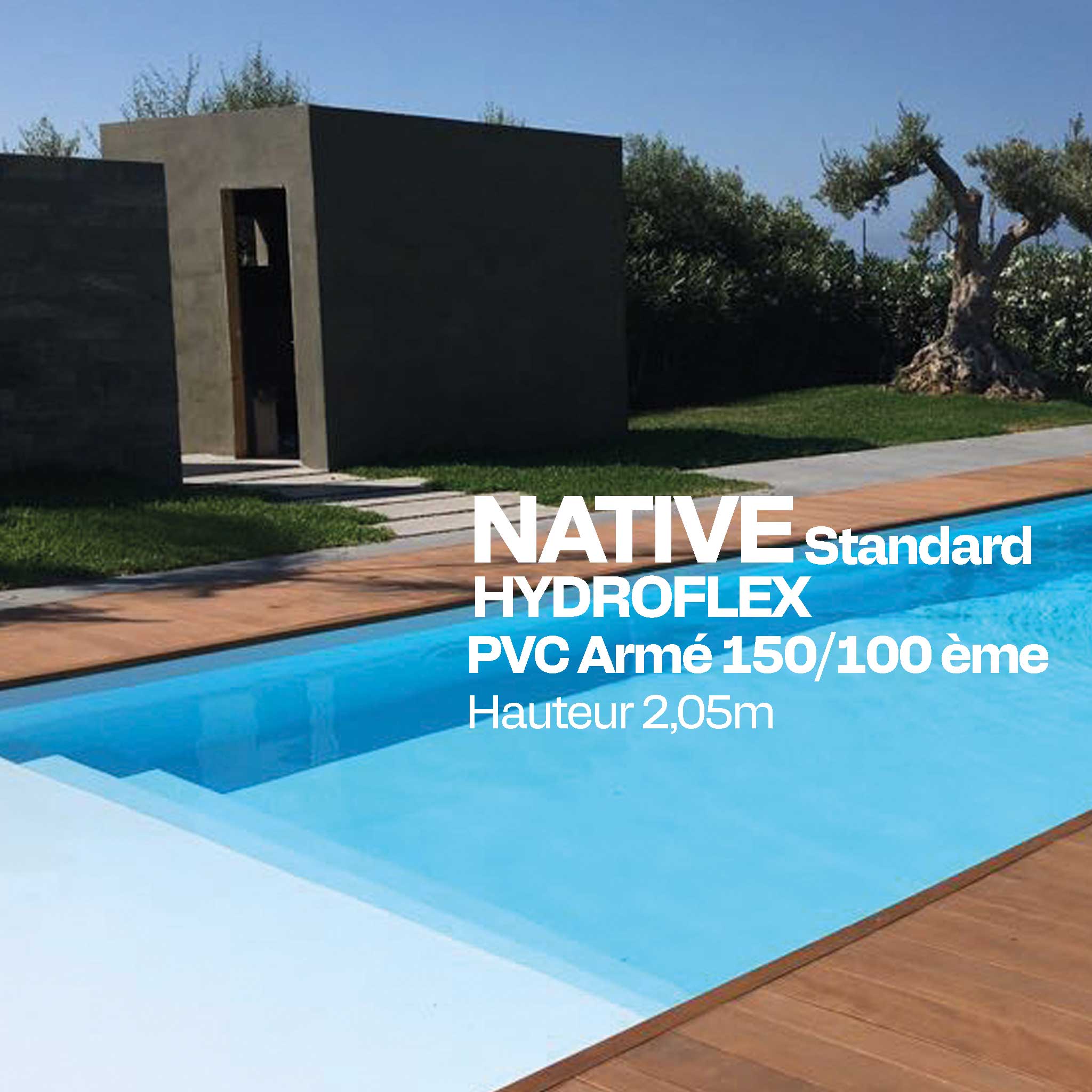 PVC armé Hydroflex Native Standard 2,05 x 25 m piscine