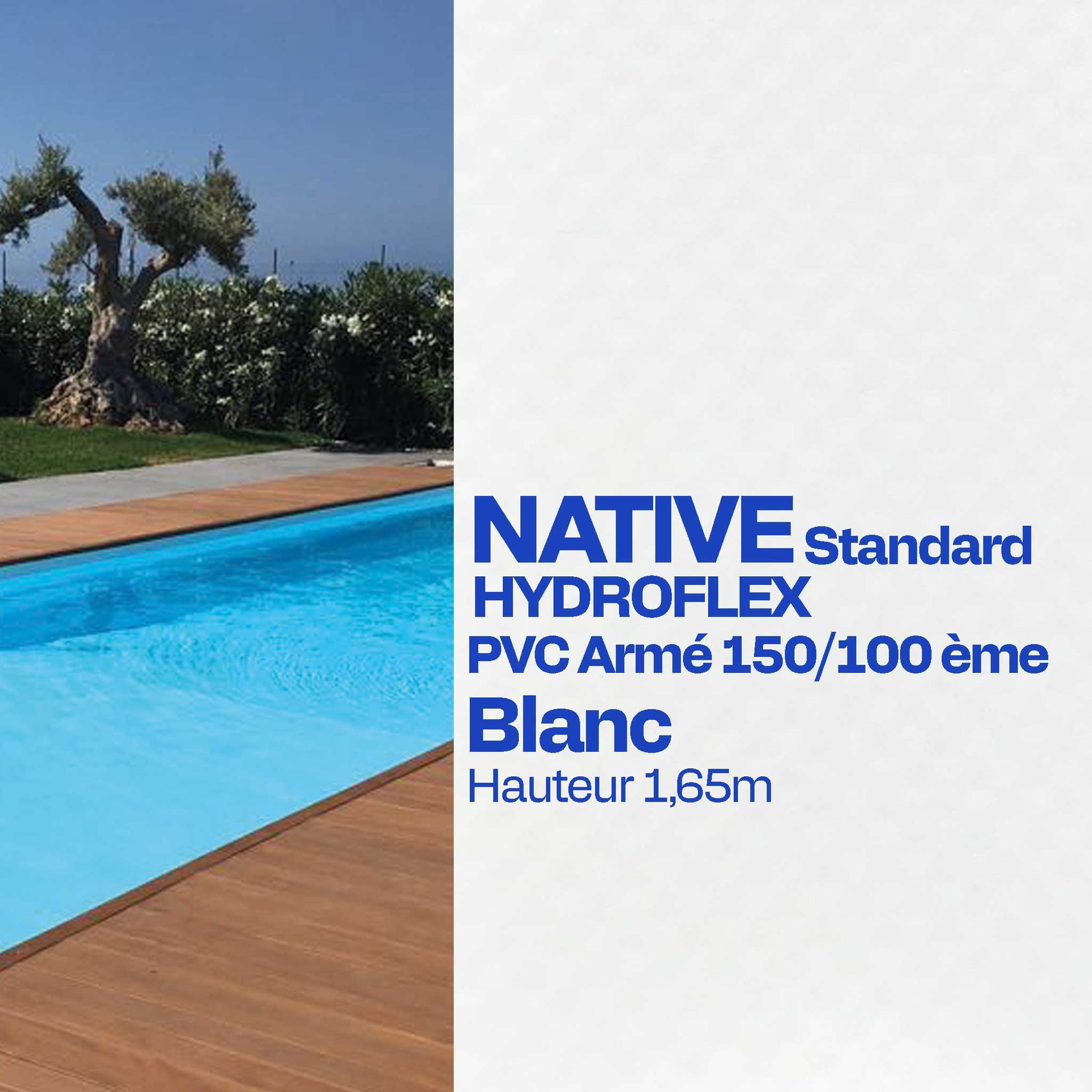 PVC armé Hydroflex Standard piscine 25m x 1,65 blanc