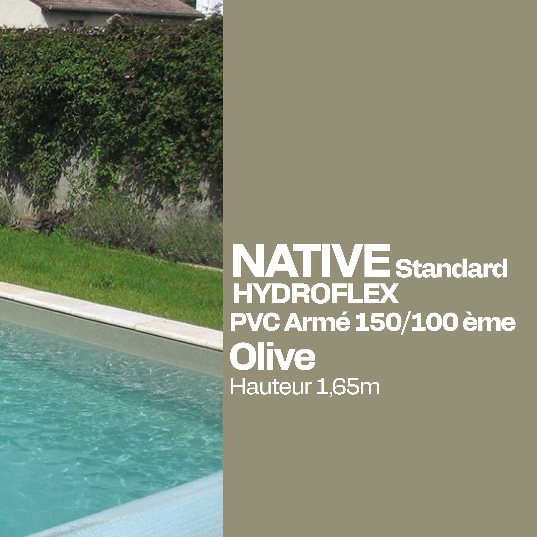 PVC armé Hydroflex Standard piscine 25m x 1,65 olive
