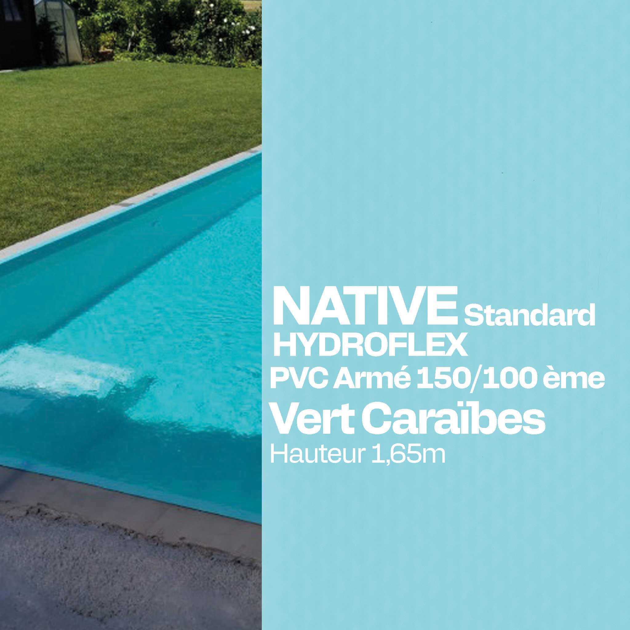PVC armé Hydroflex Standard piscine 25m x 1,65 vert caraïbes