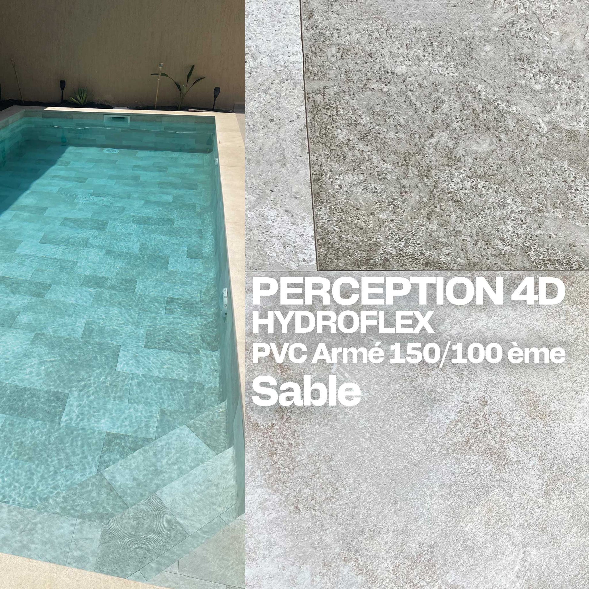 PVC armé Hydroflex Perception 4D piscine 25 x 1,65 m sable