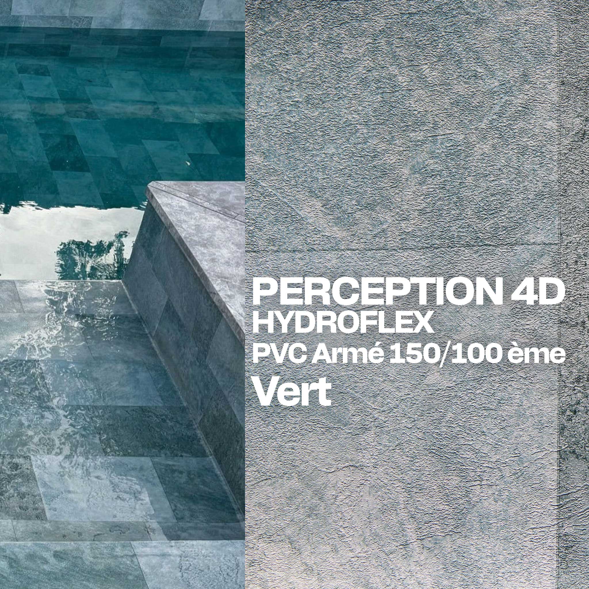 PVC armé Hydroflex Perception 4D piscine 25 x 1,65 m vert 