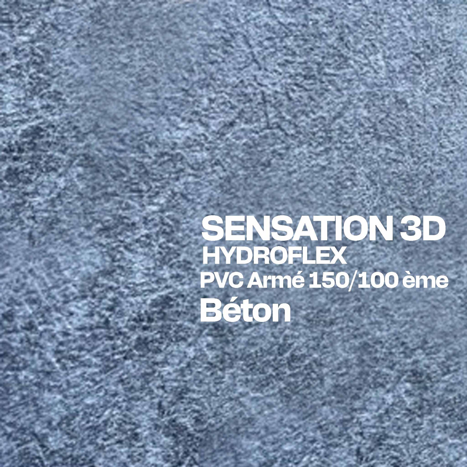 PVC armé Hydroflex 3D Sensation piscine 25 x 1,65 m béton