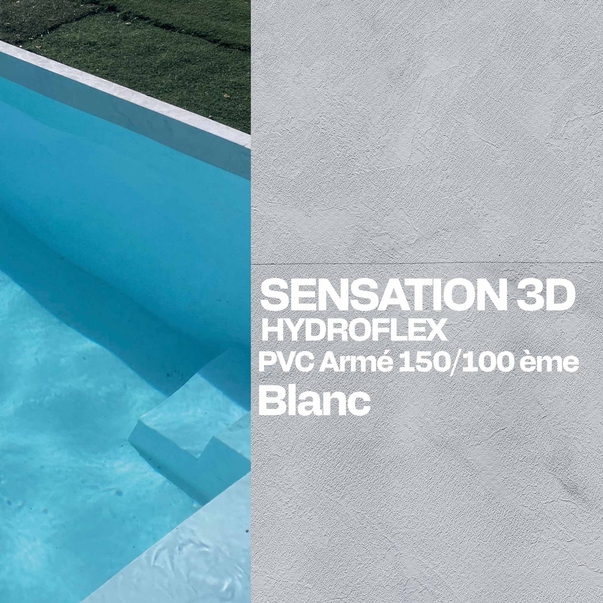 PVC armé Hydroflex 3D Sensation piscine 25 x 1,65 m blanc 