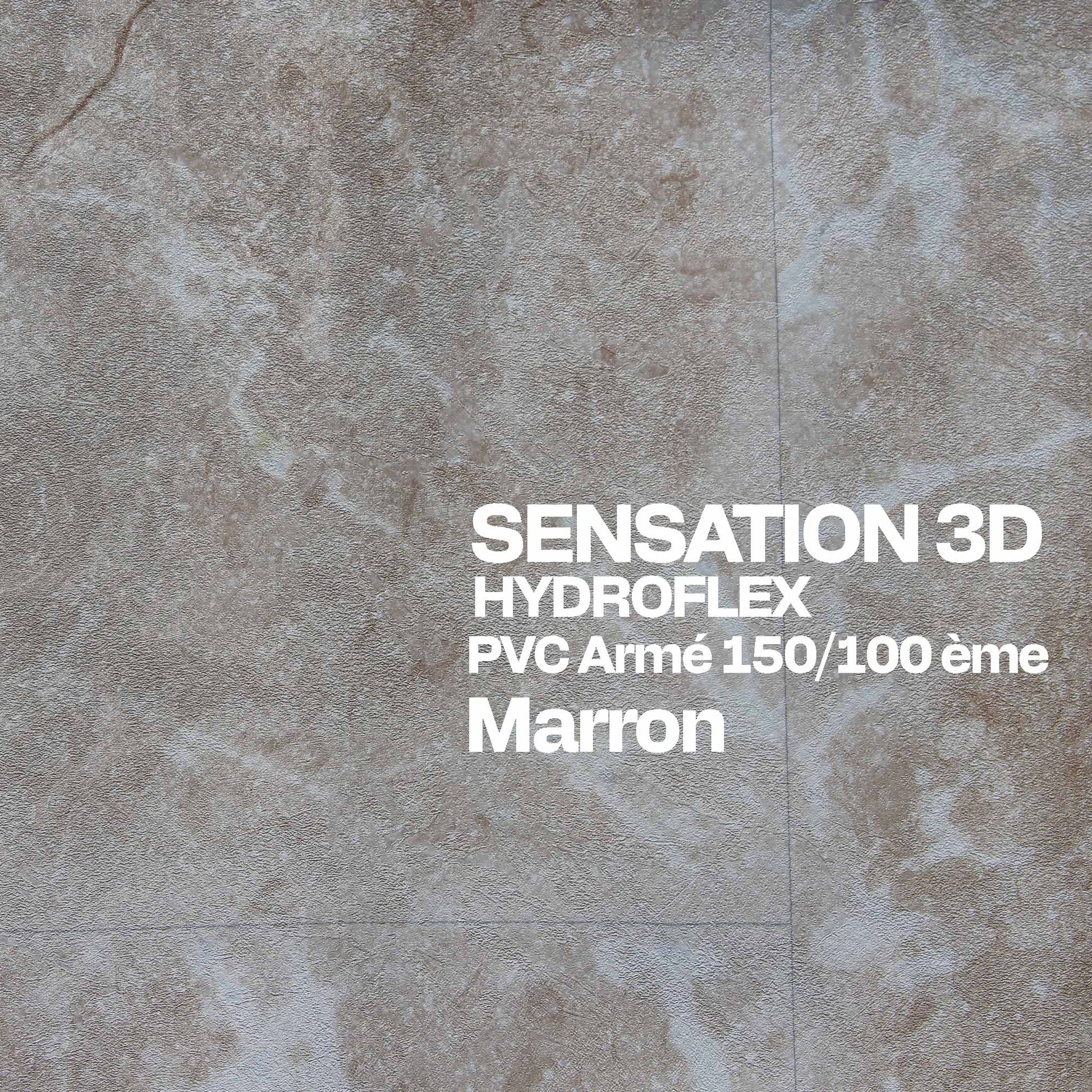 PVC armé Hydroflex 3D Sensation piscine 25 x 1,65 m marron 