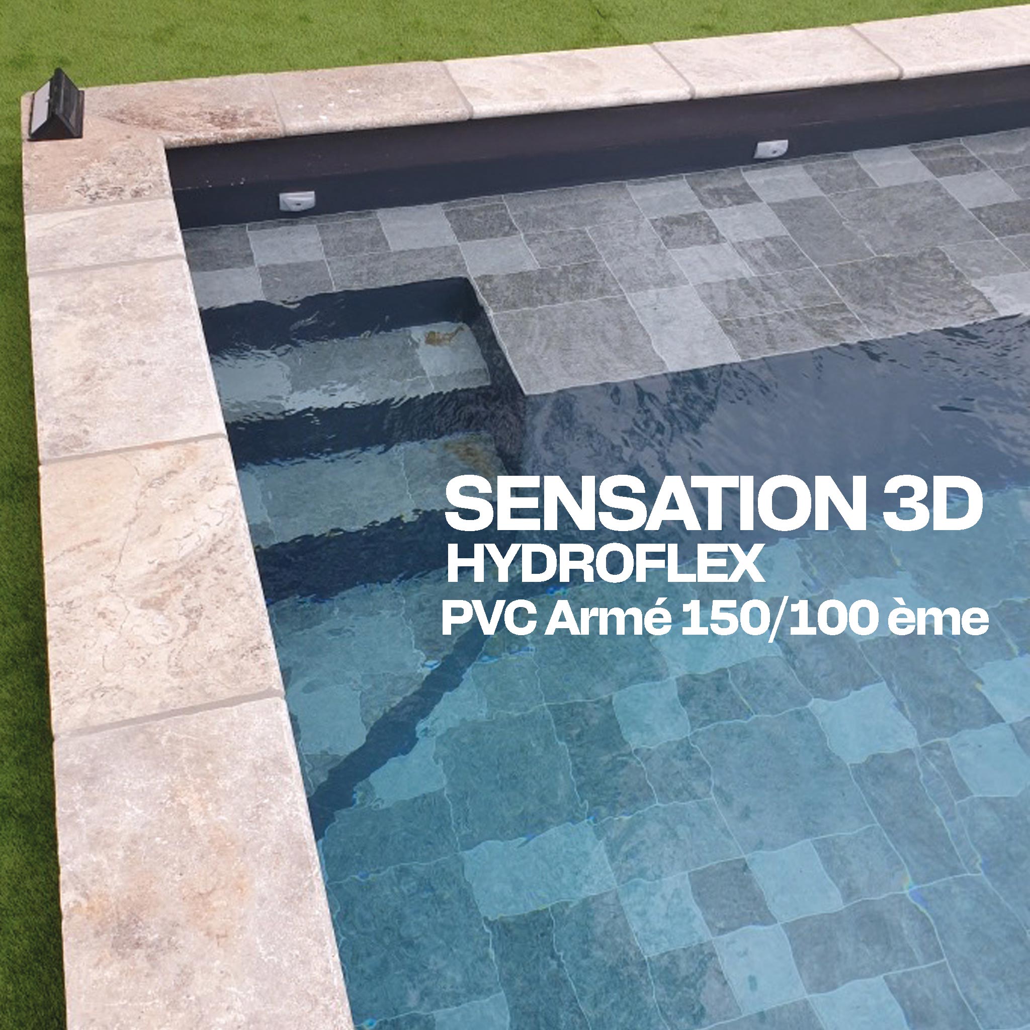 PVC armé Hydroflex 3D Sensation piscine 25 x 1,65 m