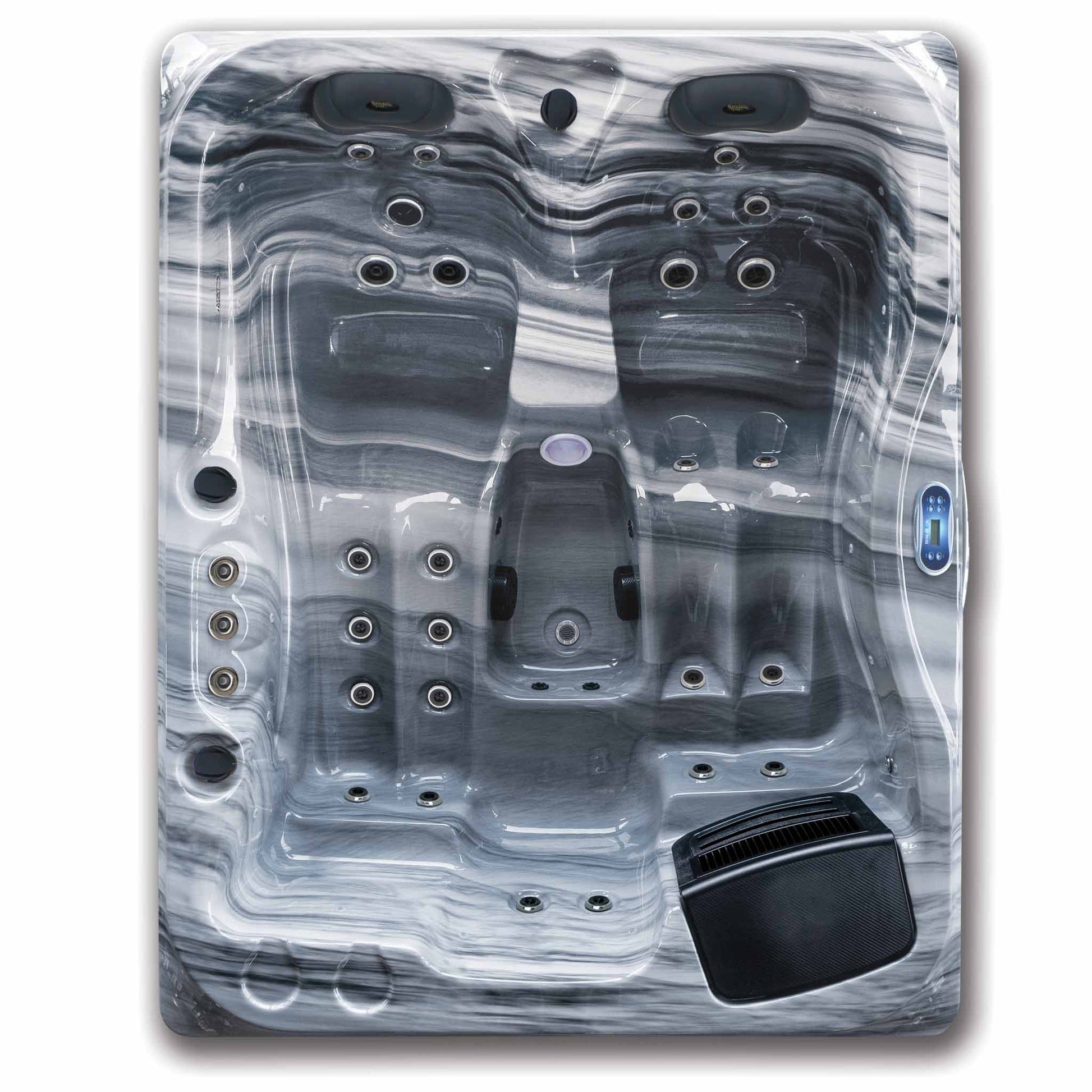 Spa 3 places Etna compact & massages puissants gris