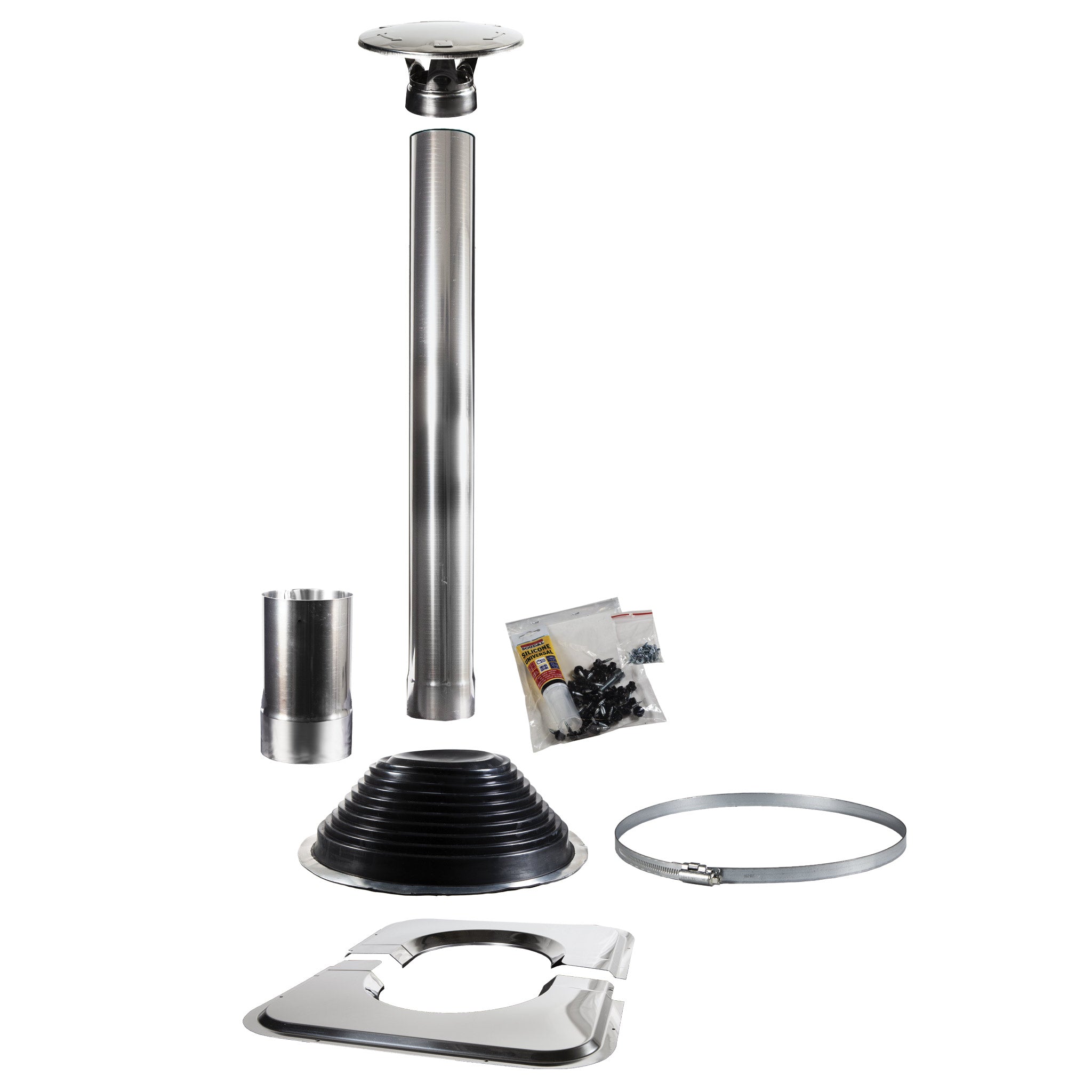 Ensemble de cheminée en acier 1500 inox pour sauna tonneau