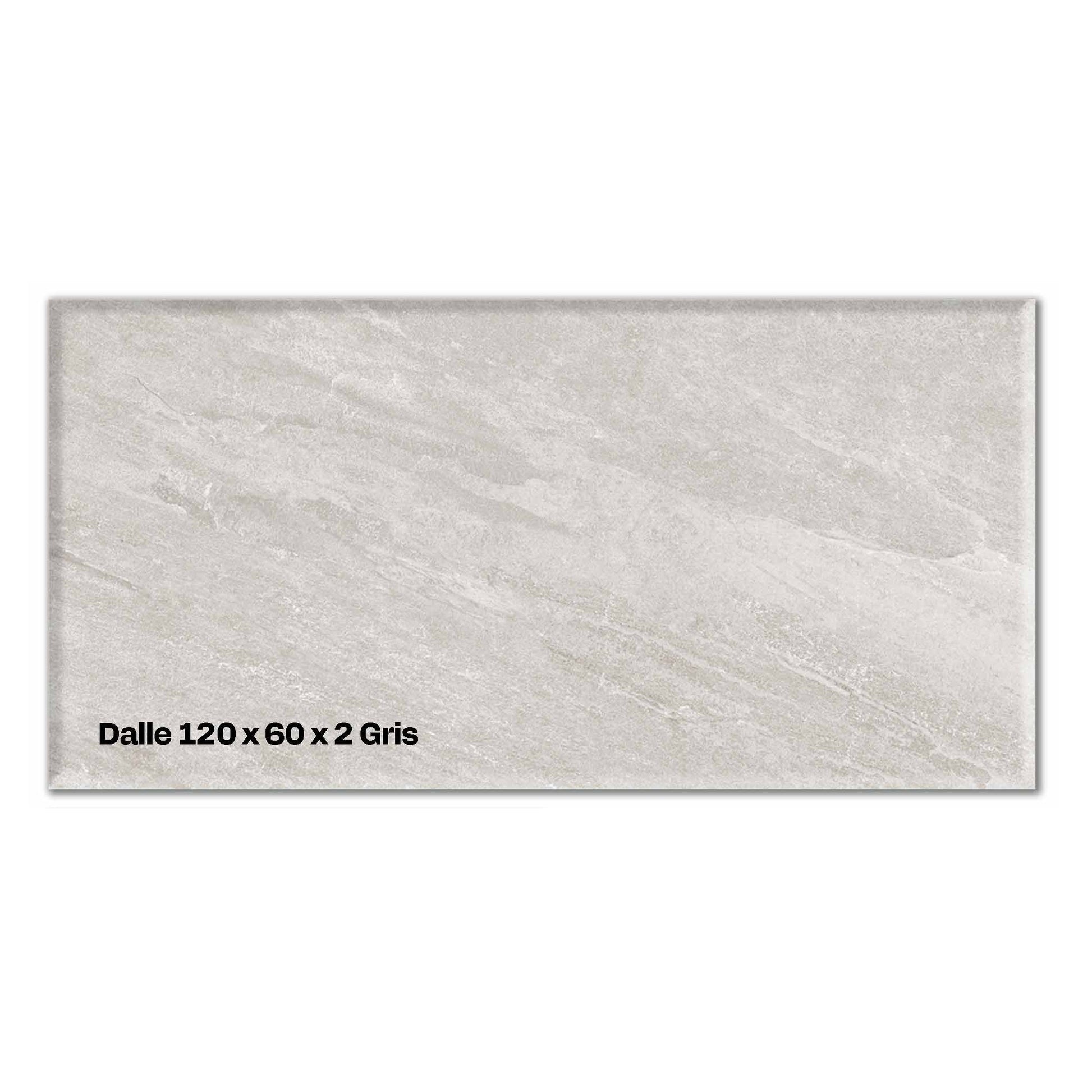 Dalles grès cérame 120x60x2 cm – Terrasse piscine gris