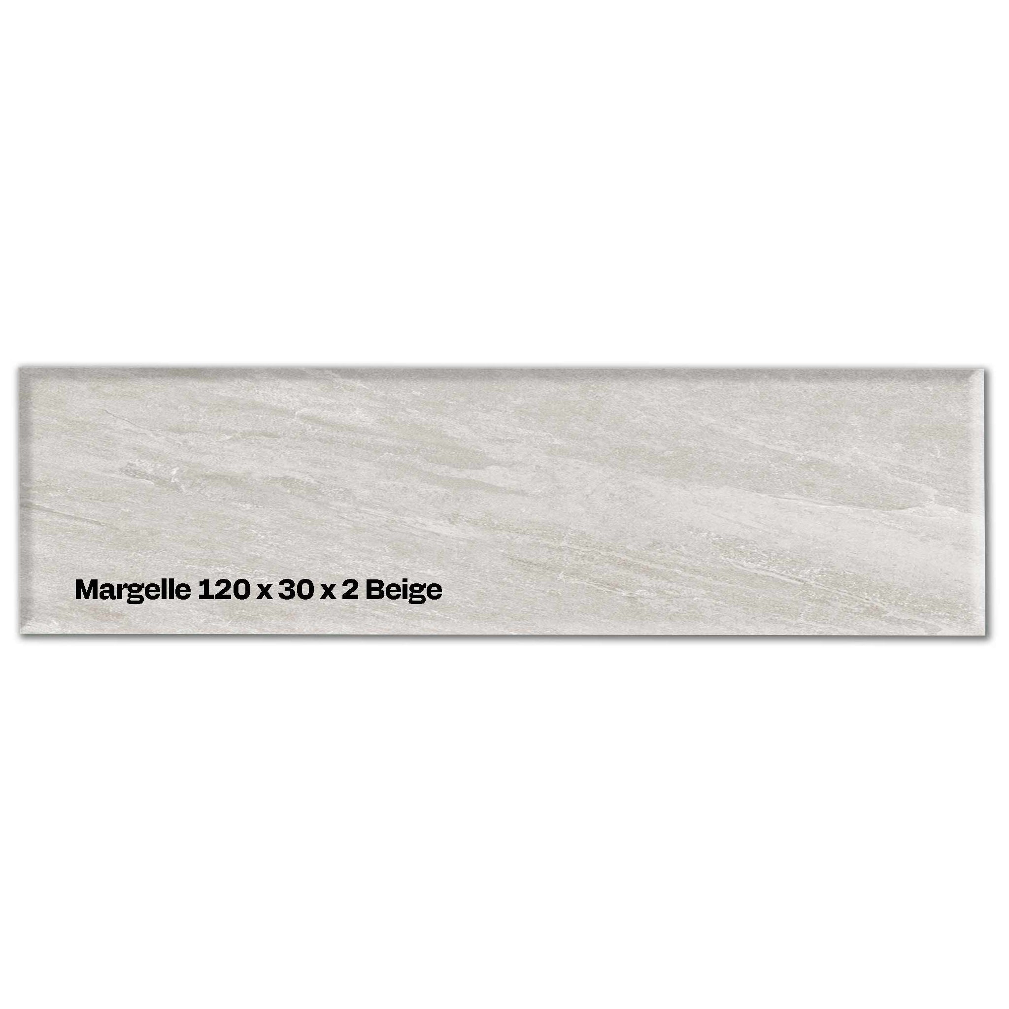 Margelle grès cérame 120x30 – Bord droit piscine beige
