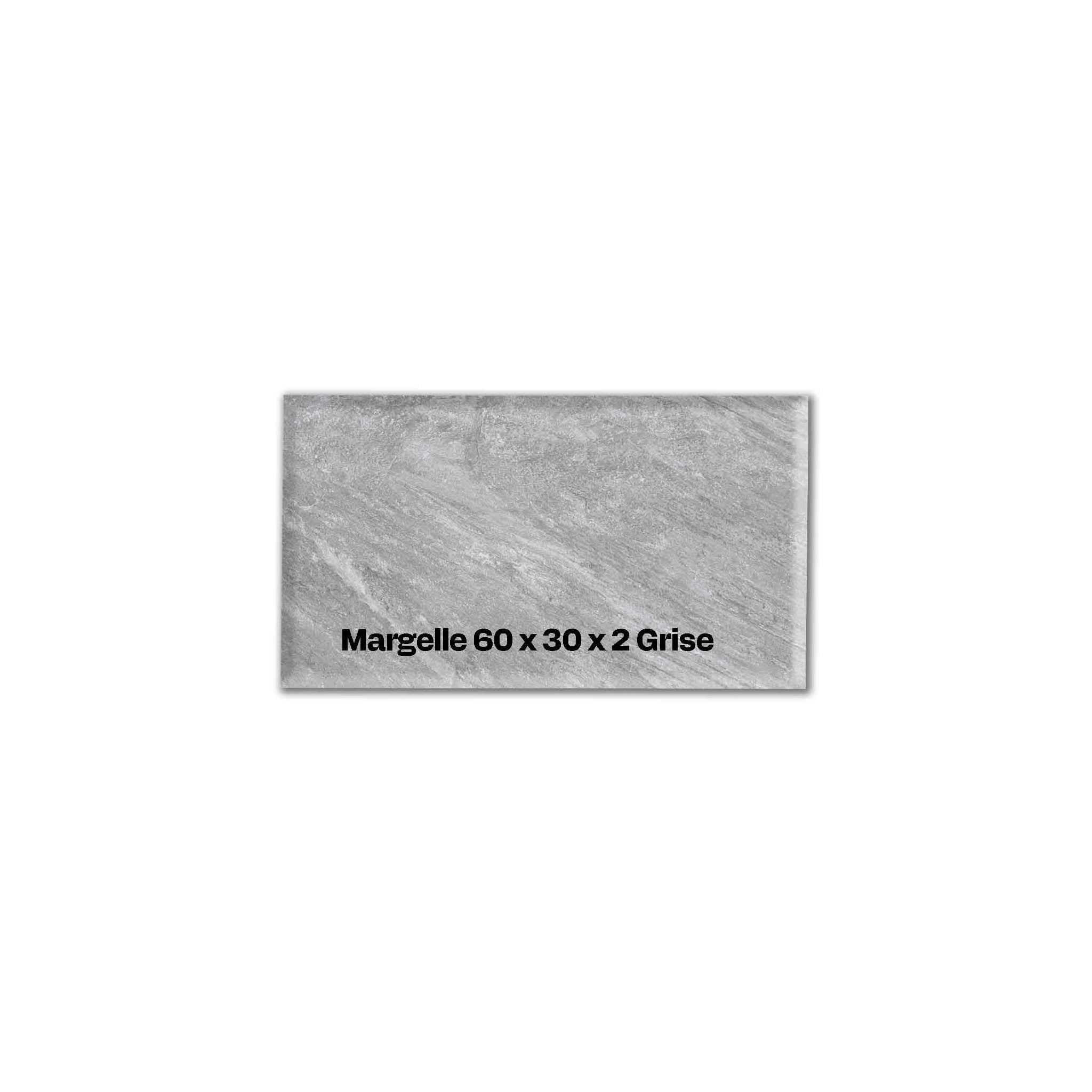 Margelle grès cérame 60x30 – Bord droit piscine grise 