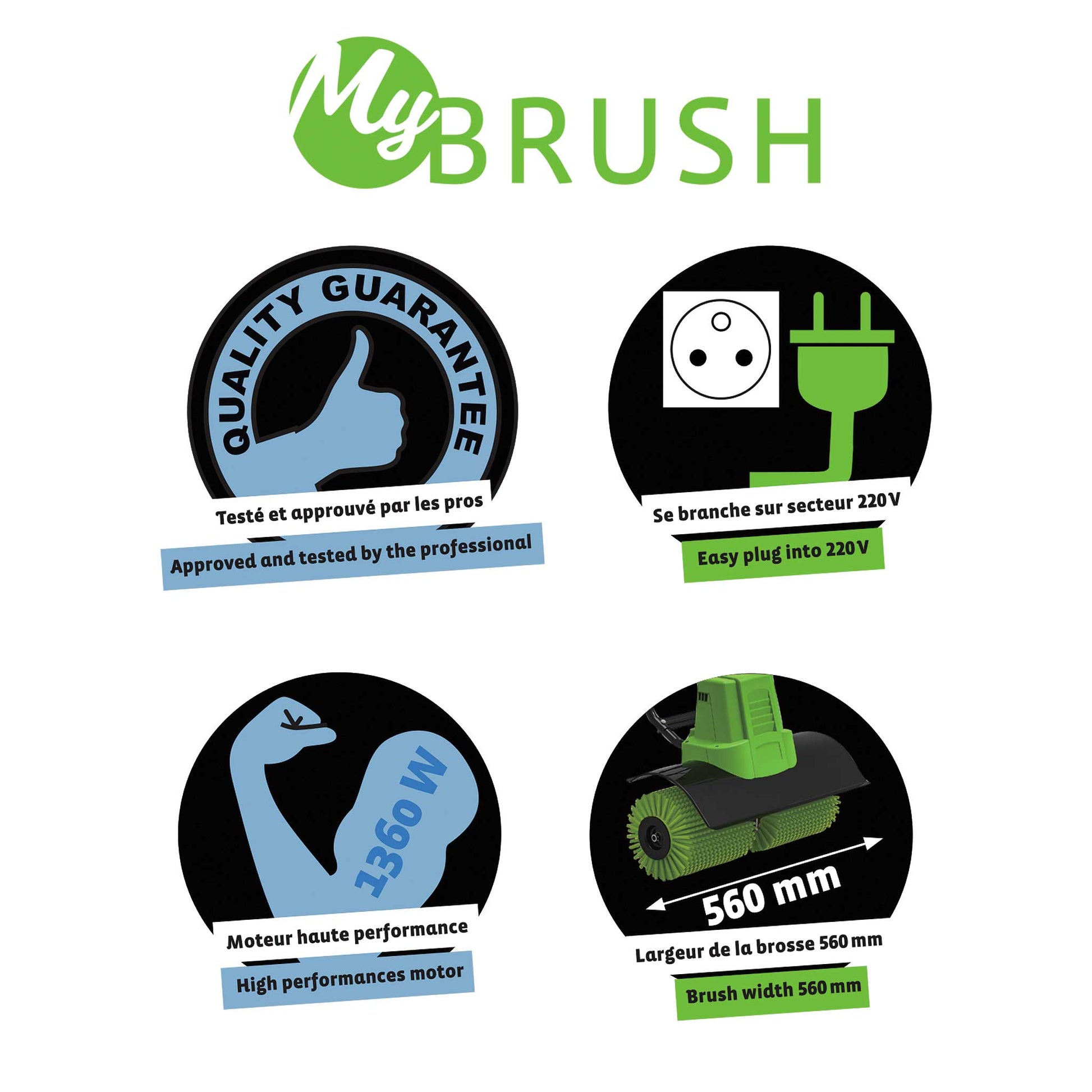 Brosse à gazon synthétique – Entretien facile pictos