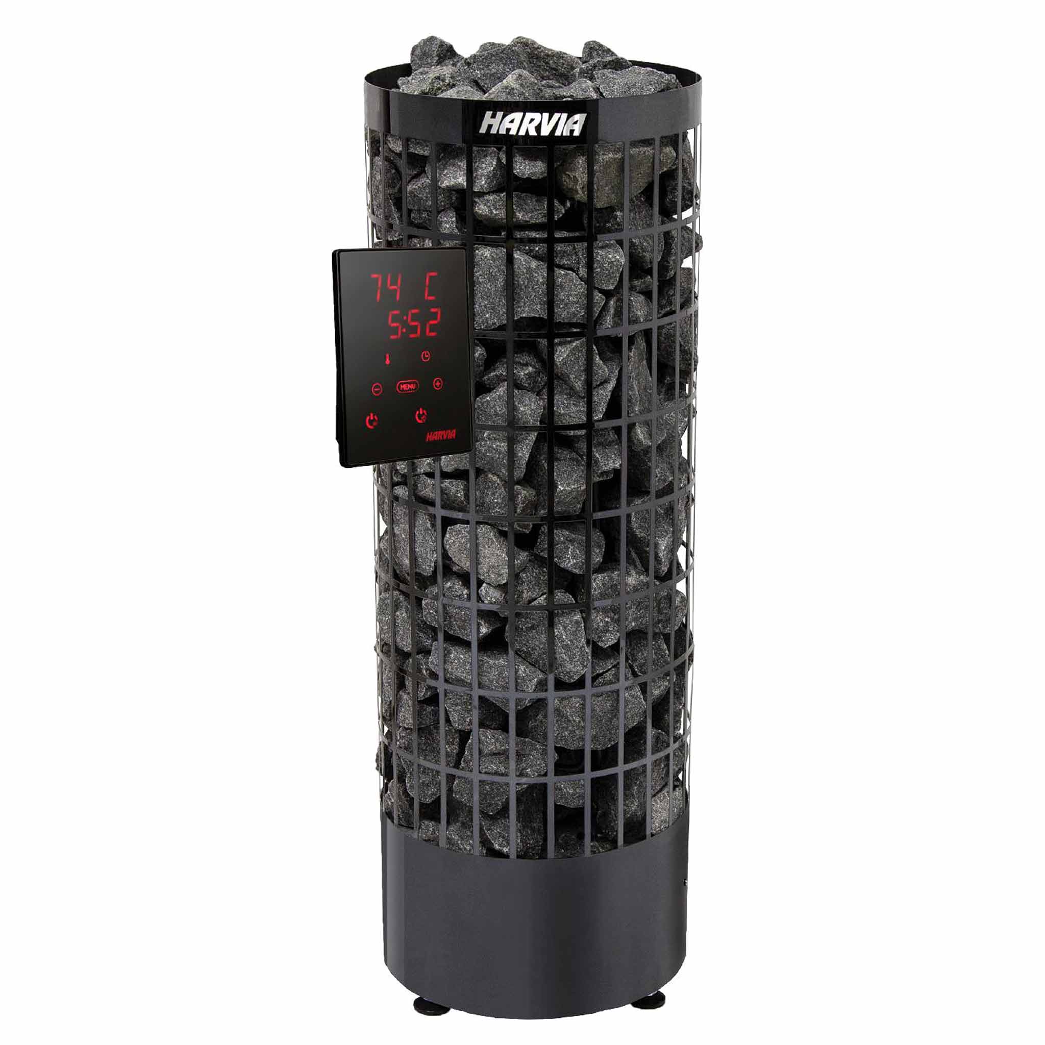 Poêle sauna Cilindro Harvia E Black Steel commande déporté
