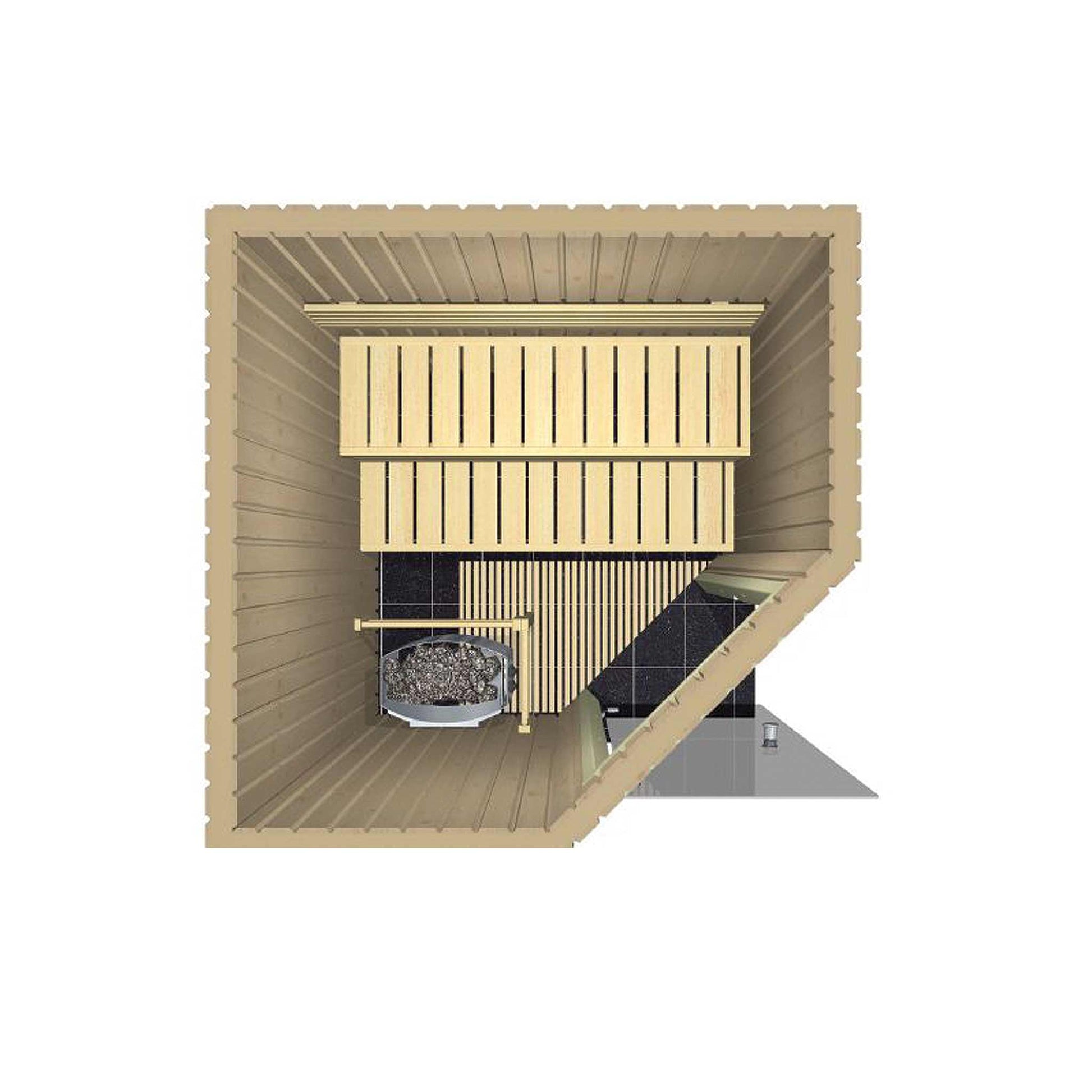 Sauna Variant Line Harvia design moderne extérieur schéma 