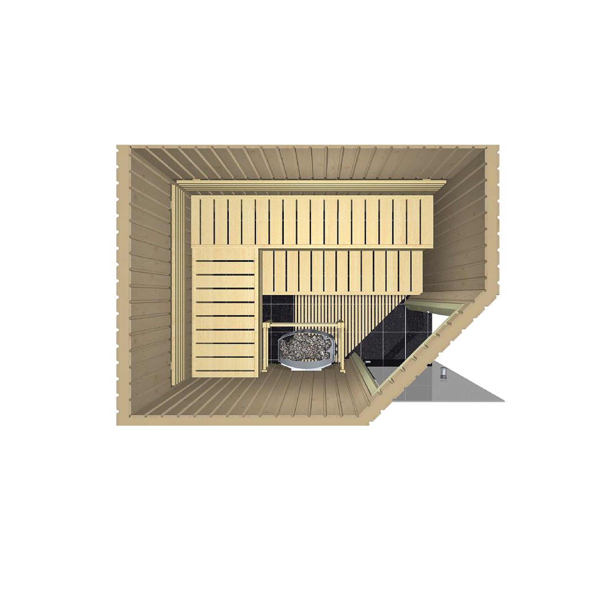 Sauna Variant Line Harvia design moderne extérieur schéma 