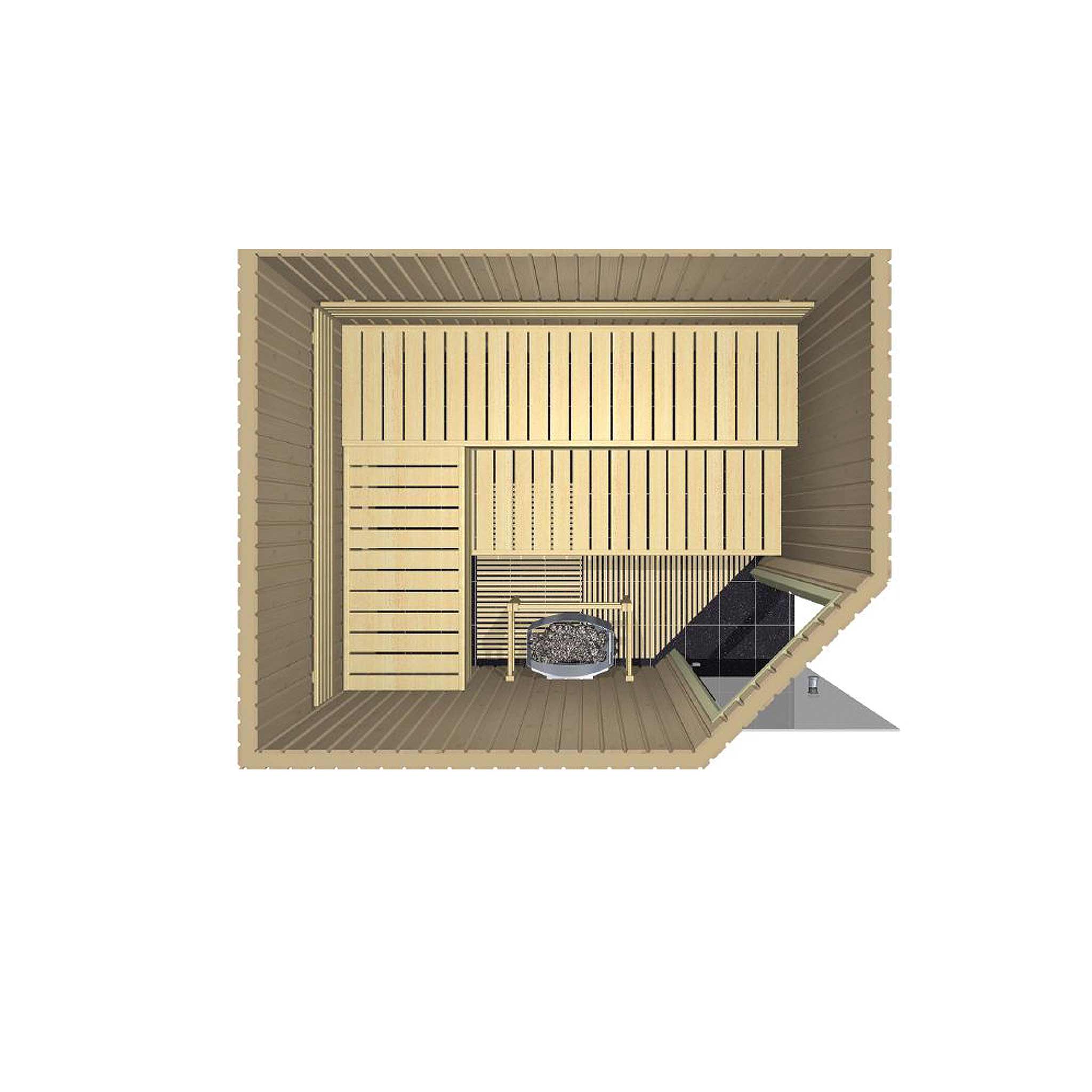 schéma Sauna Variant Line Harvia design moderne extérieur