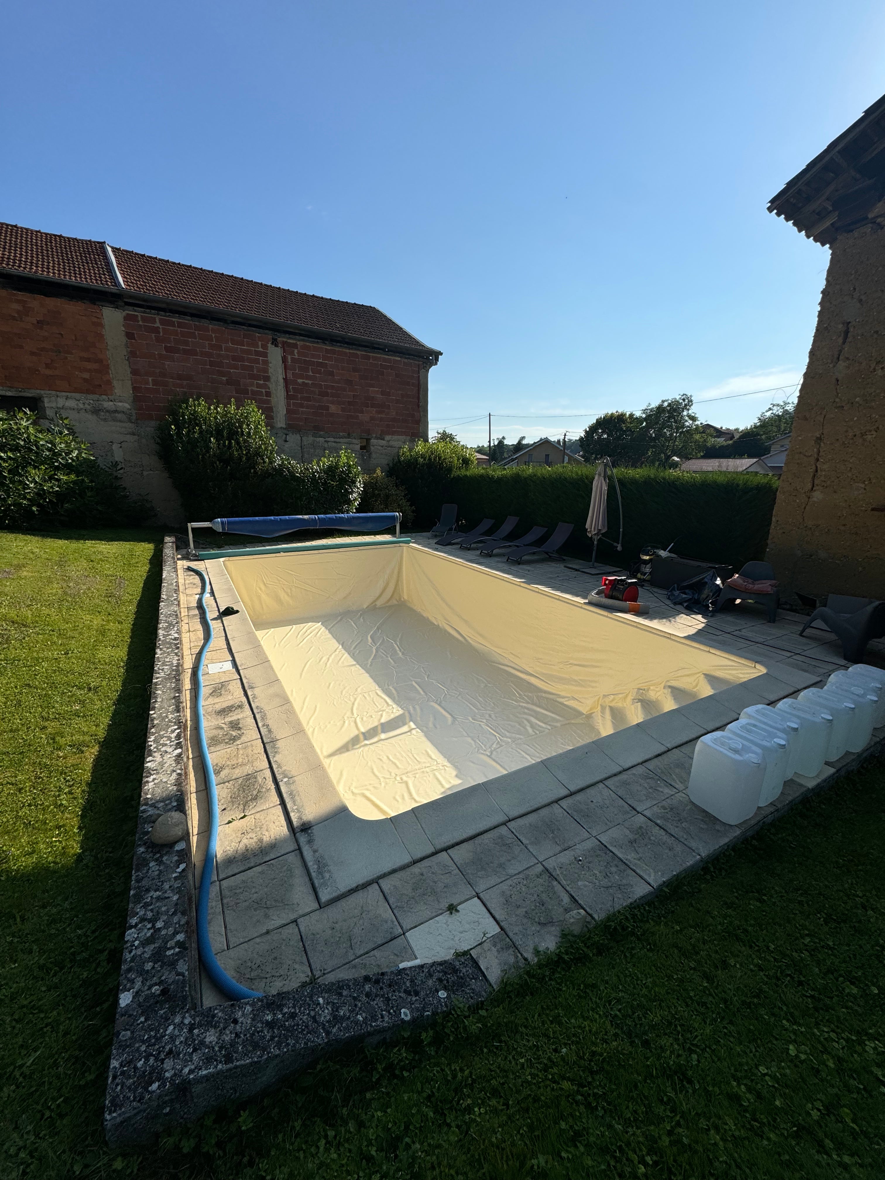 chantier Kit Liner piscine Rectangulaire sans escalier