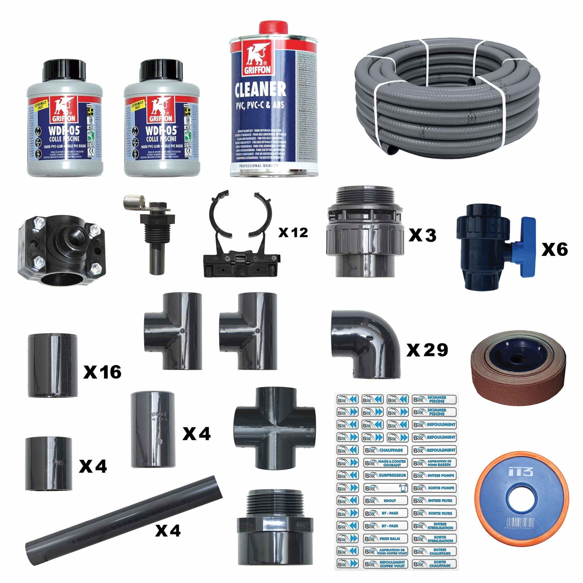 Kit plomberie piscine avec tuyau N°1