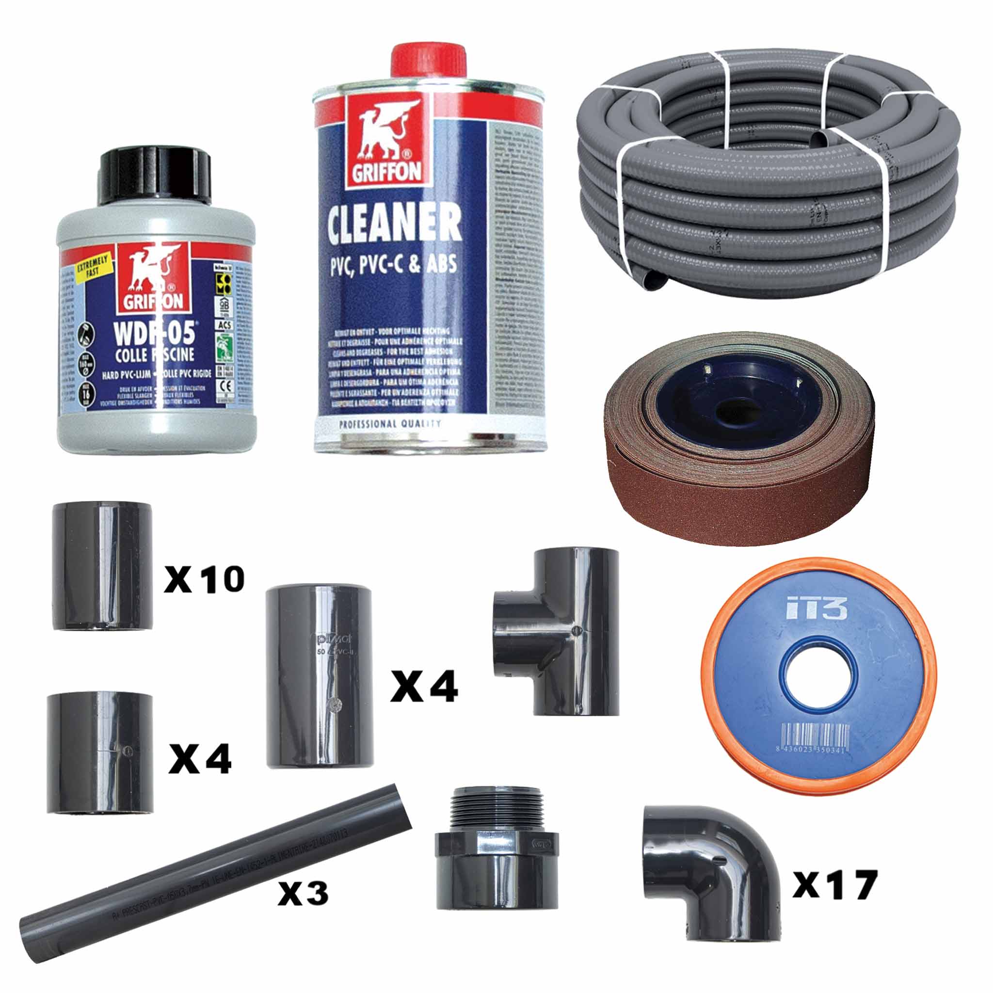 Kit plomberie piscine Palbox avec tuyau N°1
