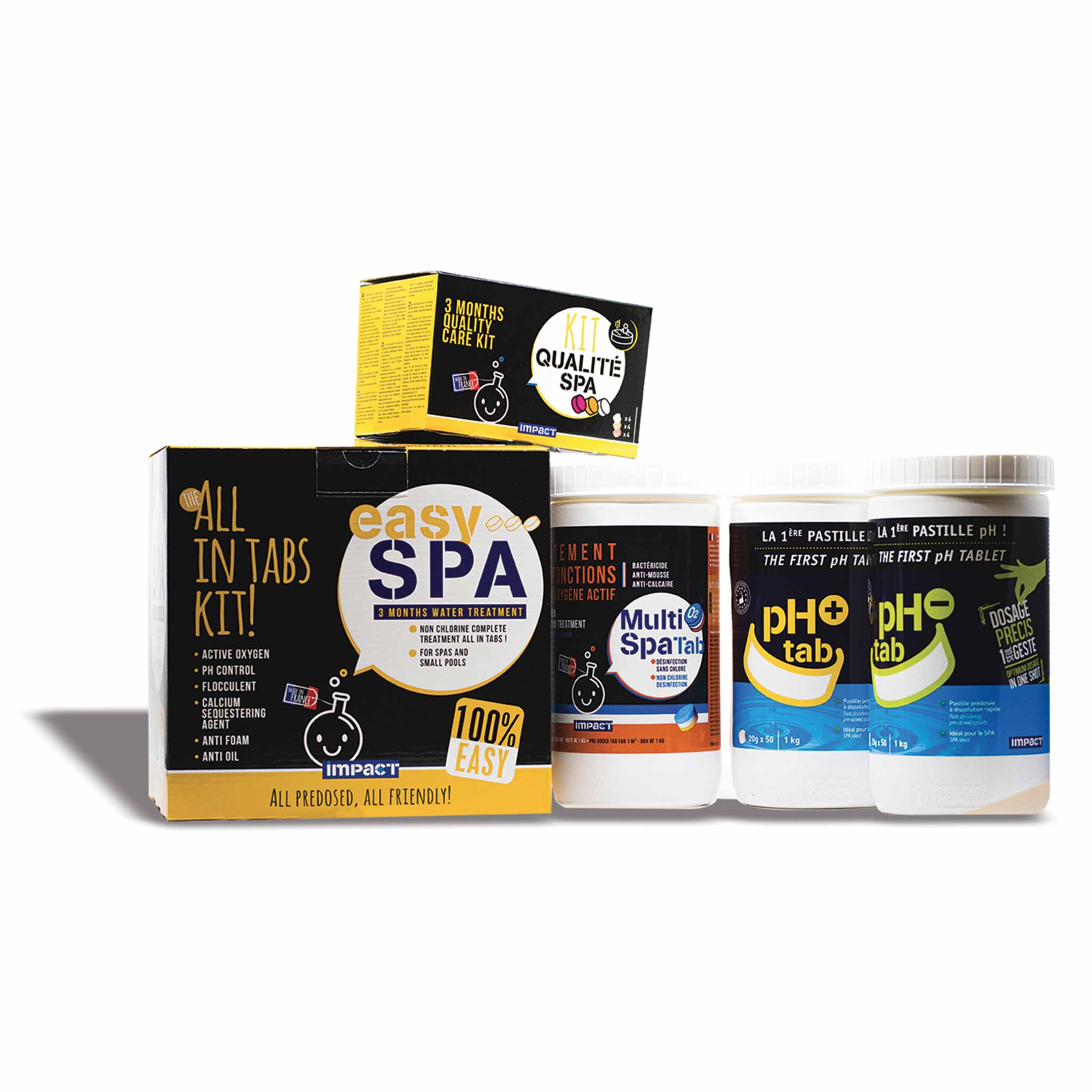 Kit Qualité Spa - contenant 6 pastilles ClariSpa, 4 pastilles CalcTab et 4 pastilles BubbleStop