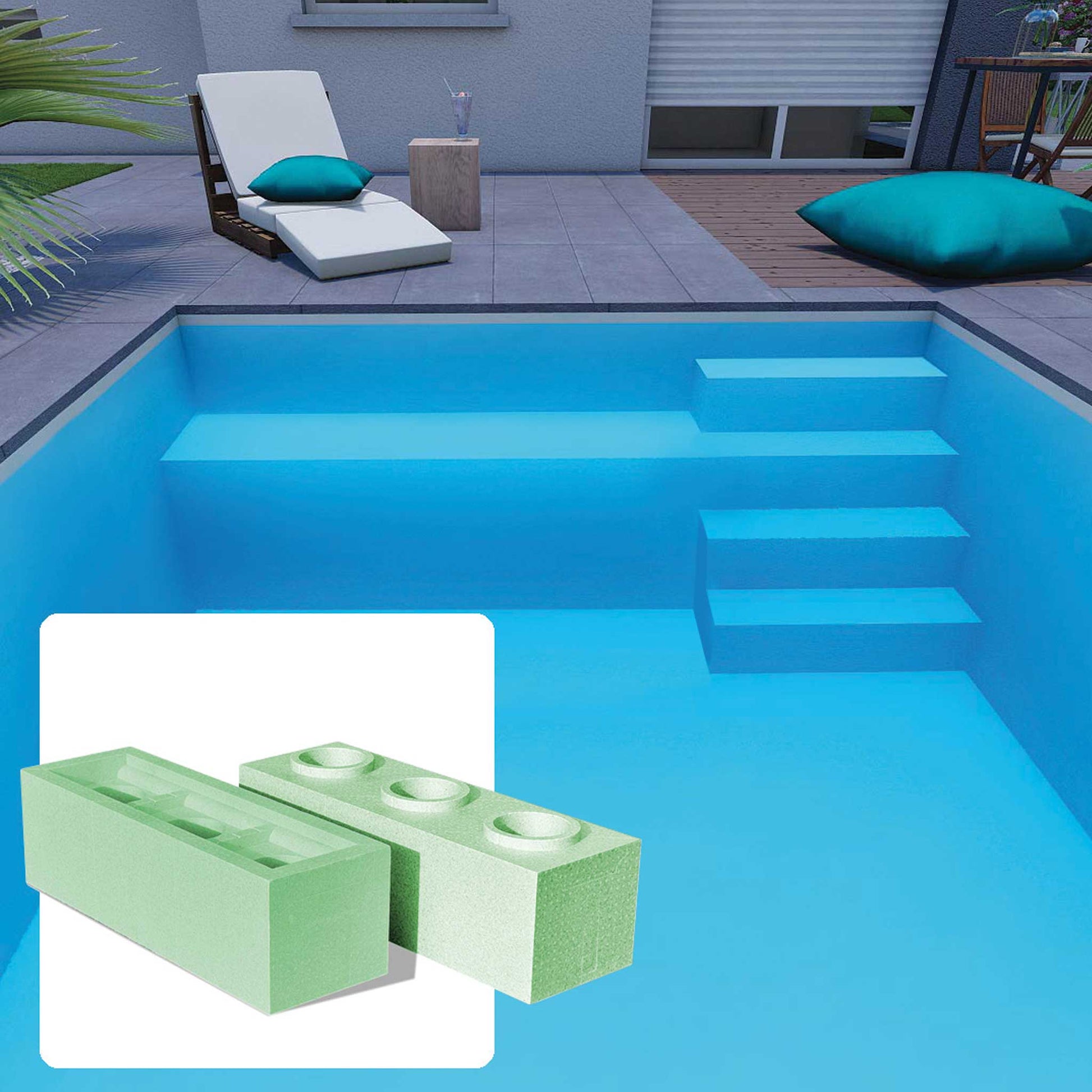 Kit Escalier EscaSwim intérieur plage 4 marches