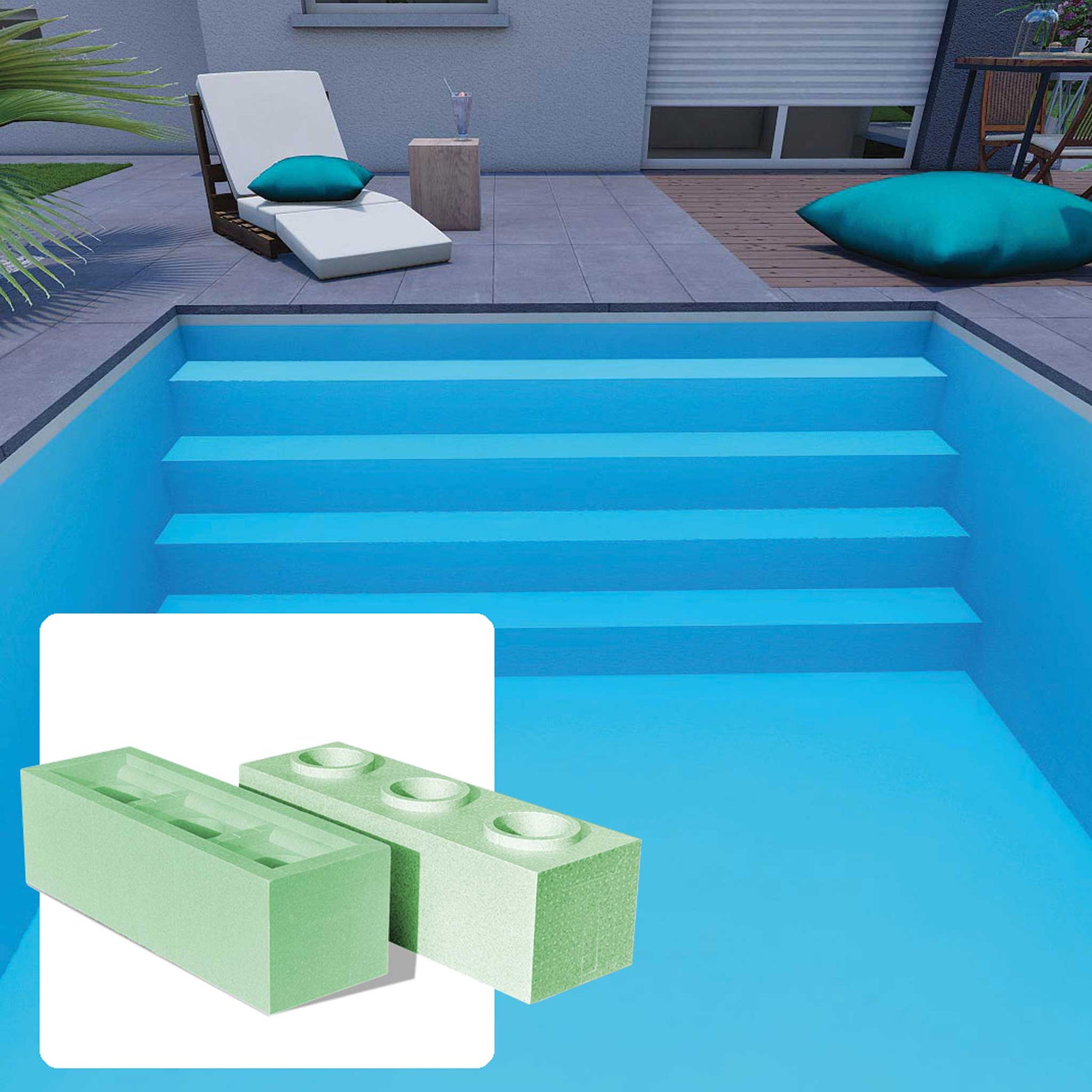 Kit Escalier EscaSwim toute largeur 4 marches