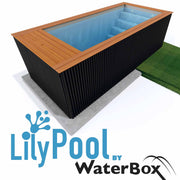 Lilypool AluWood Noir : Piscine container design en aluminium