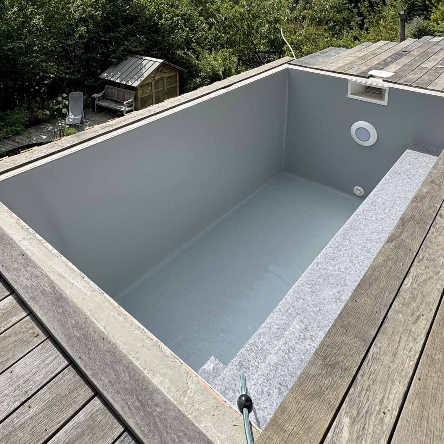 chantier Kit Liner piscine Couloir de nage sans escalier