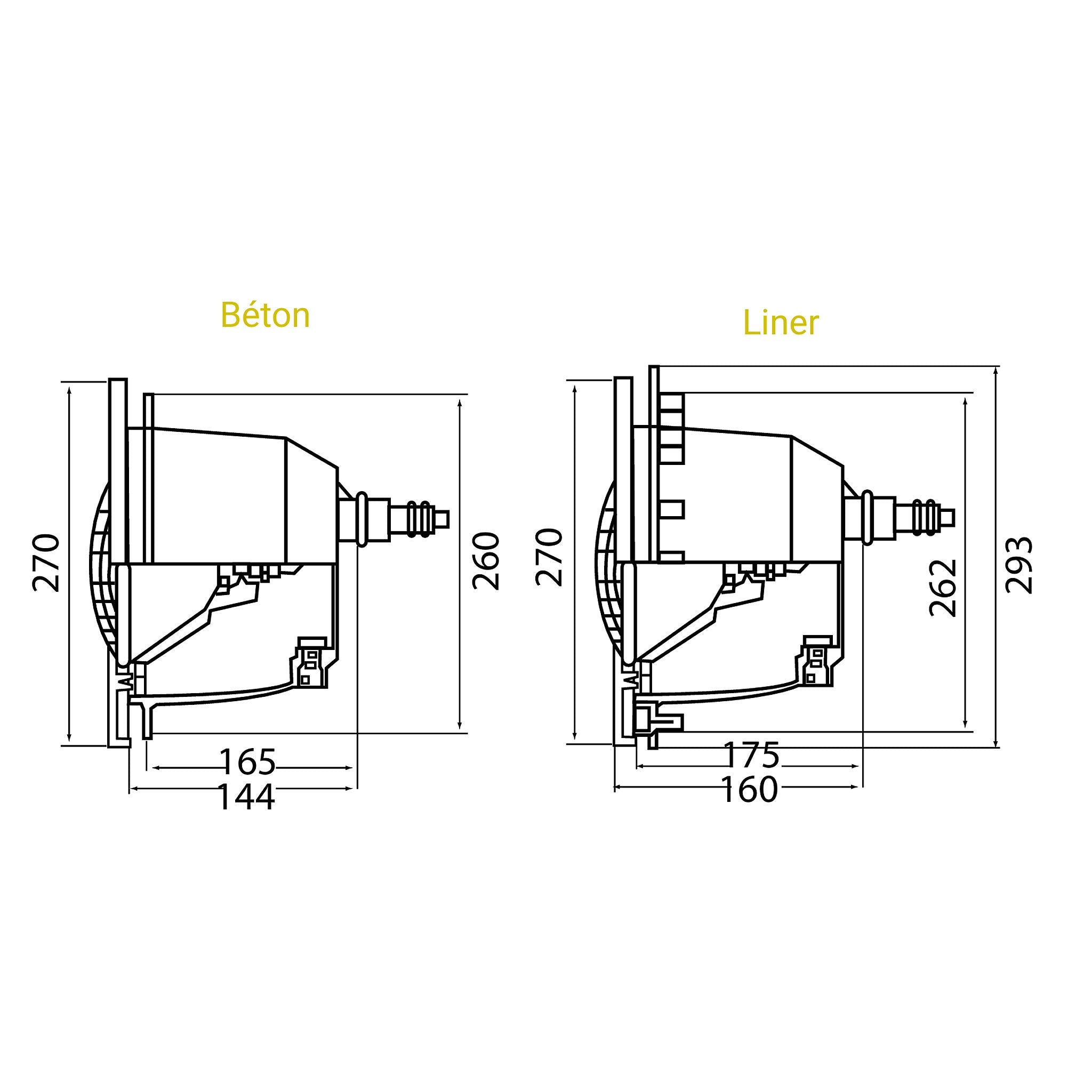 Projecteur LED avec niche Hayward ColorLogic® plan 
