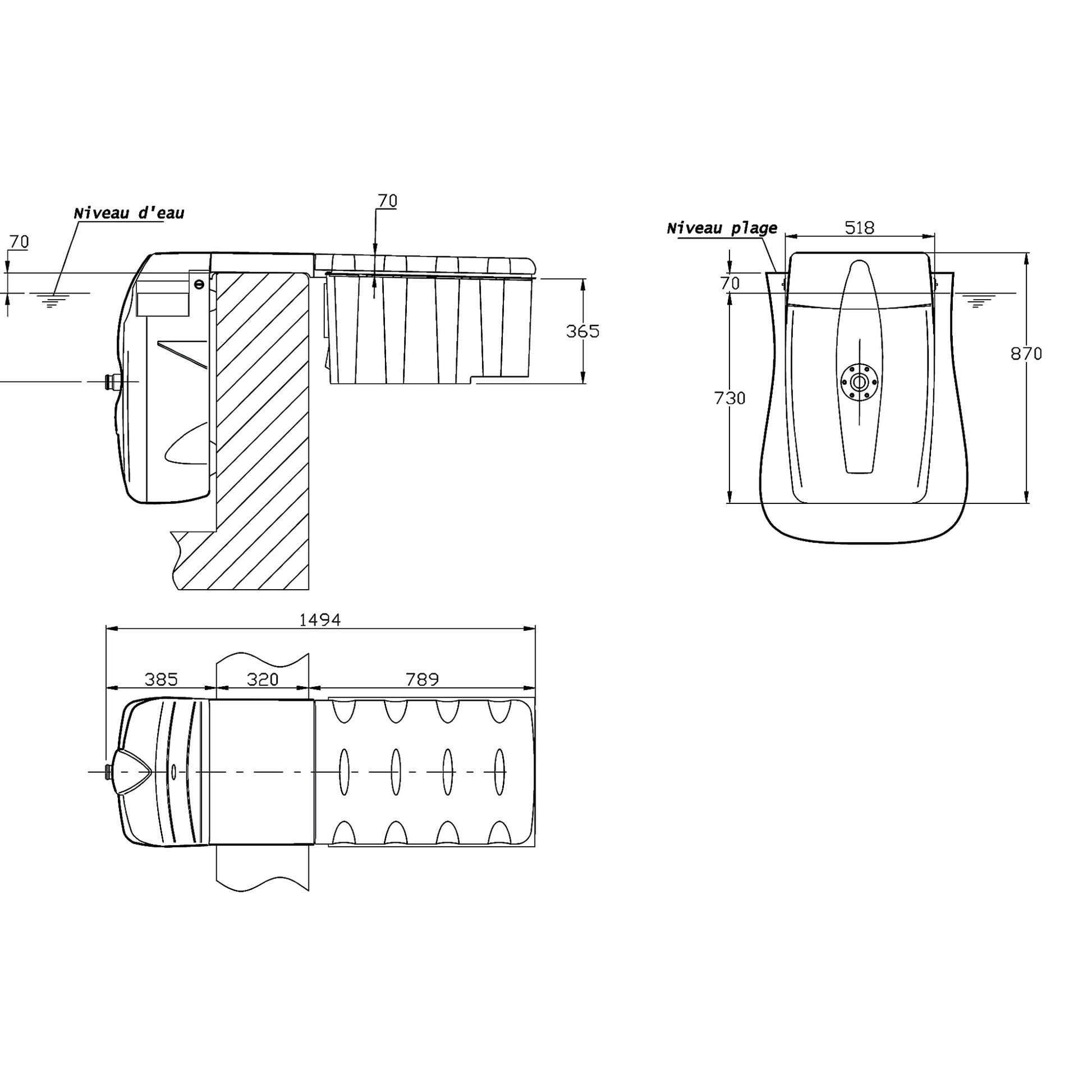 plan Filtration MX18 Filtrinov avec by-pass : groupe hors-bord compact