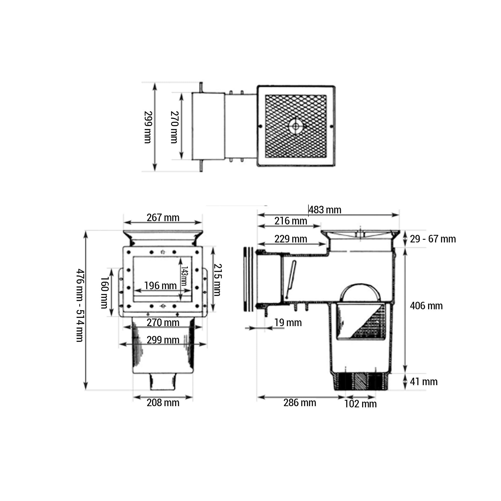 Schéma Skimmer petite meurtrière liner blanc