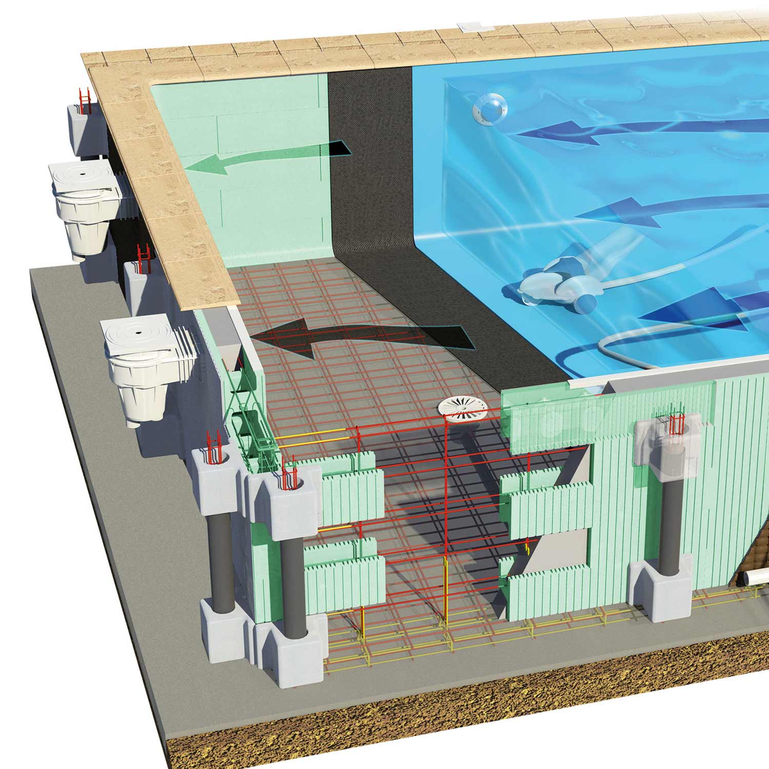 Schéma construction bloc polystyrène