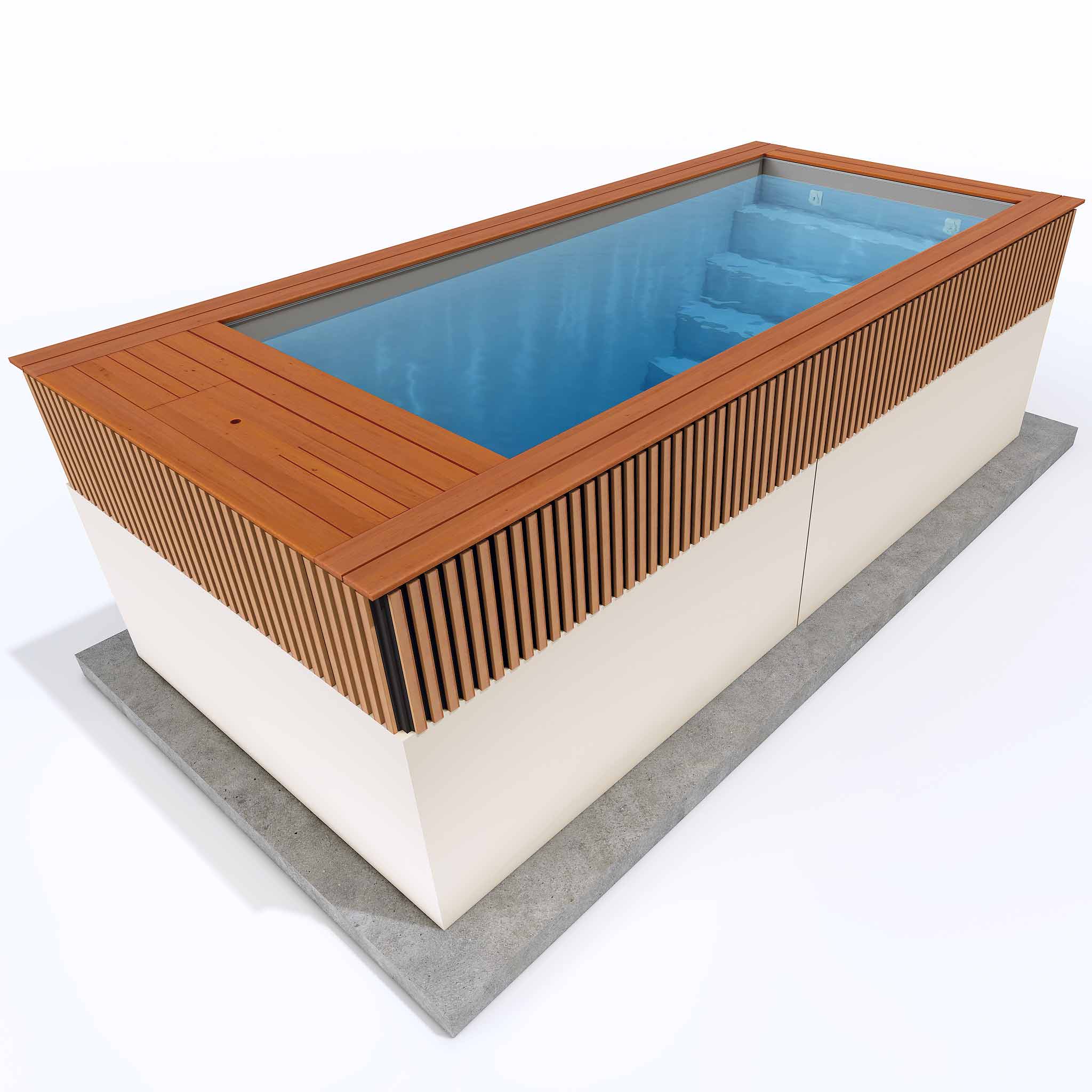 Lilypool AluWood semi-Bois : Piscine container design en aluminium