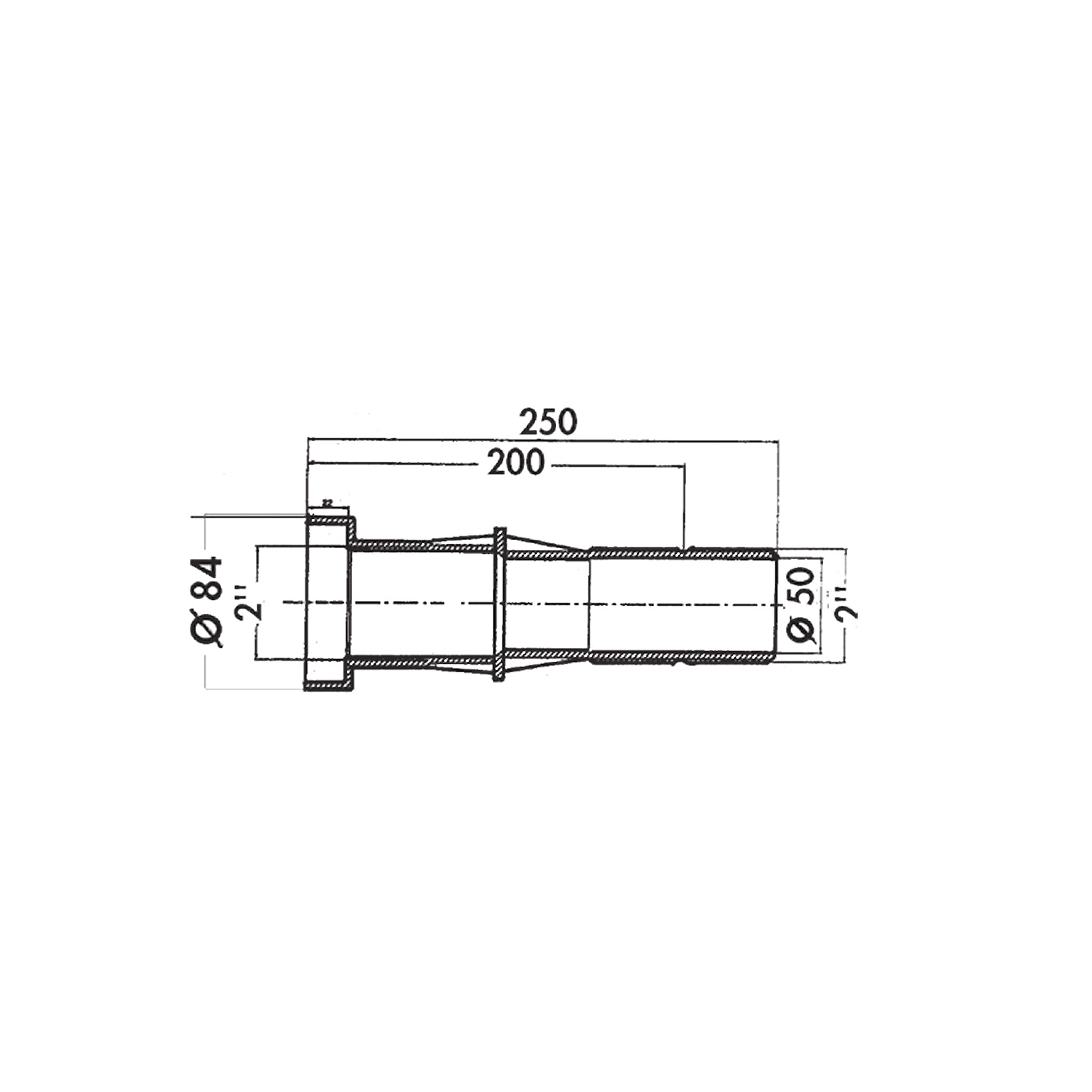 plan Traversée de paroi Hayward 3352 Ø84 mm pour piscine liner