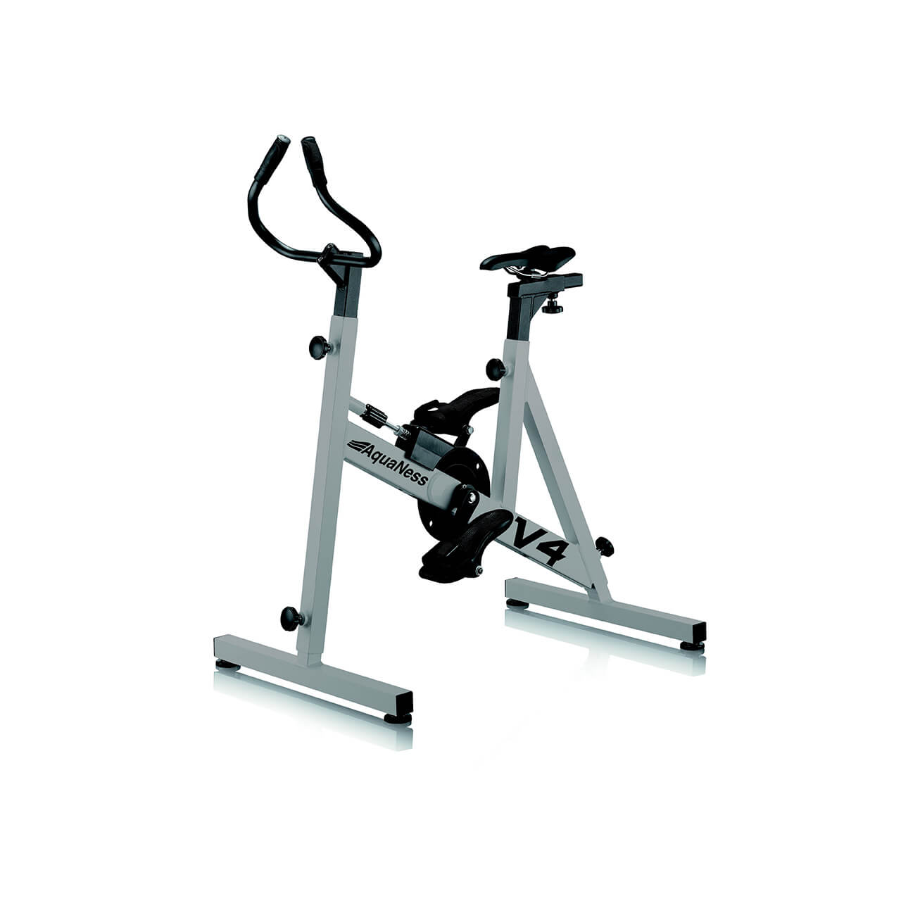 Aquabike V4 Aquaness vélo de piscine haut de gamme gris alu