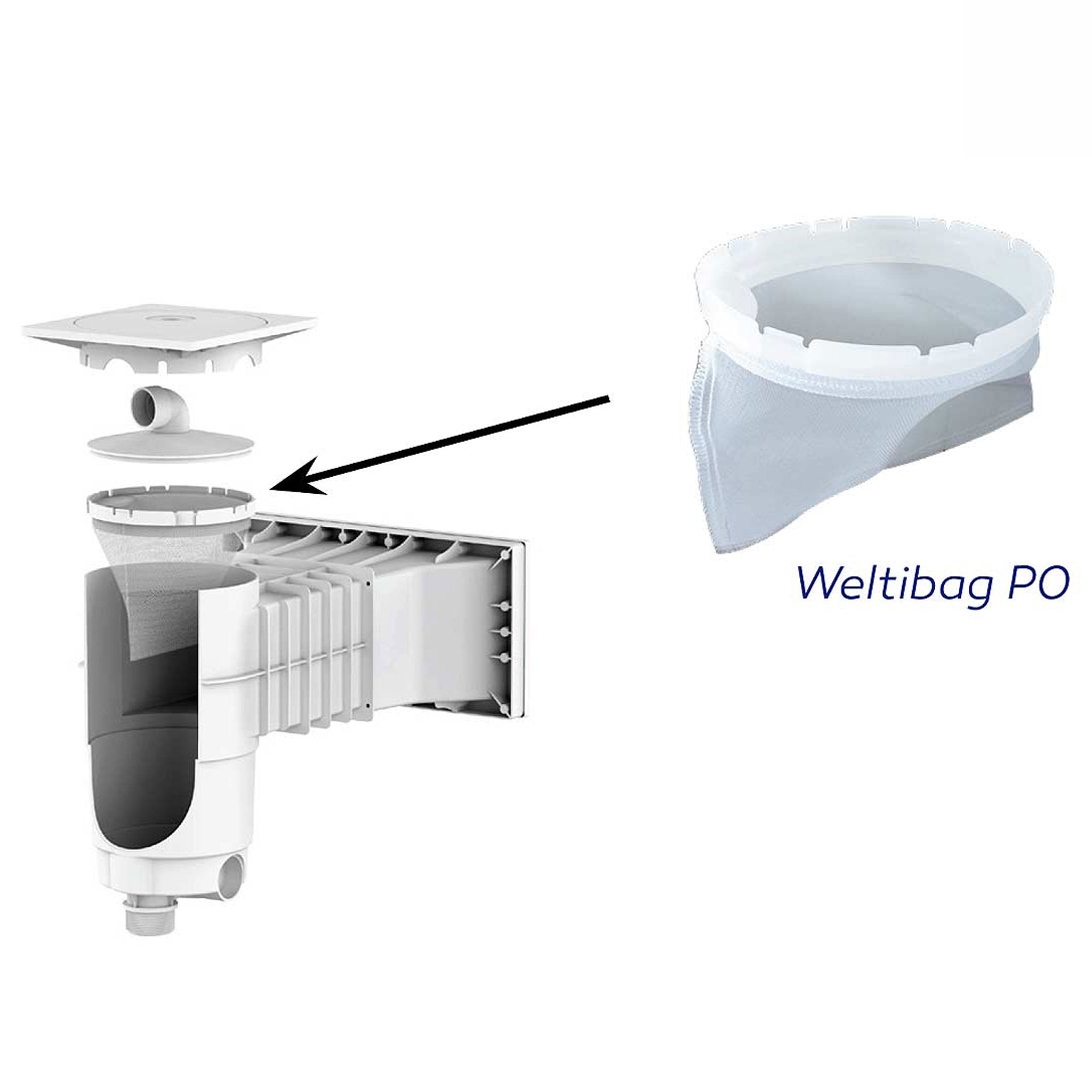 Weltibag P0 : poche pré-filtration pour skimmer Weltico