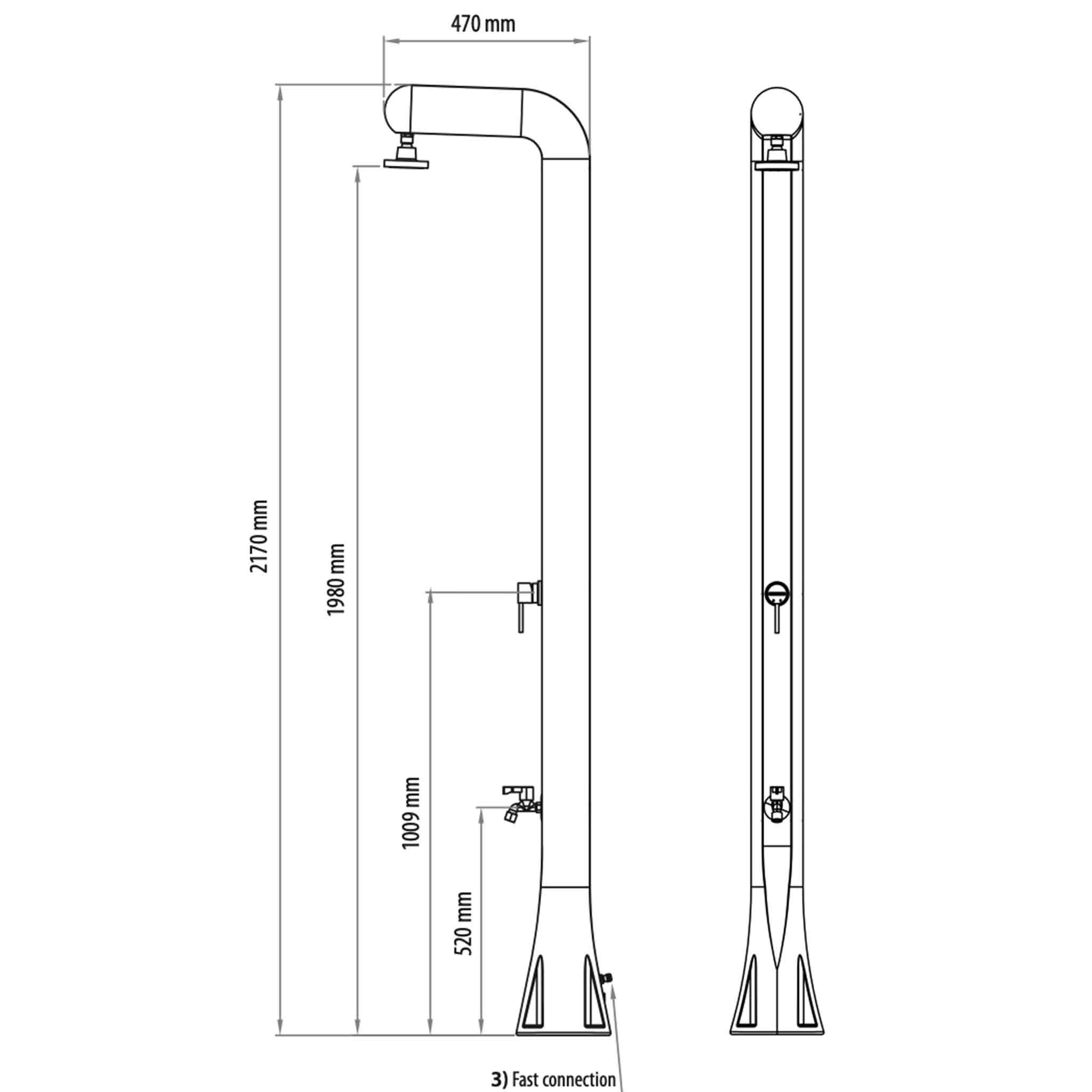 plan Douche solaire Vernal 30L – Piscine & jardin