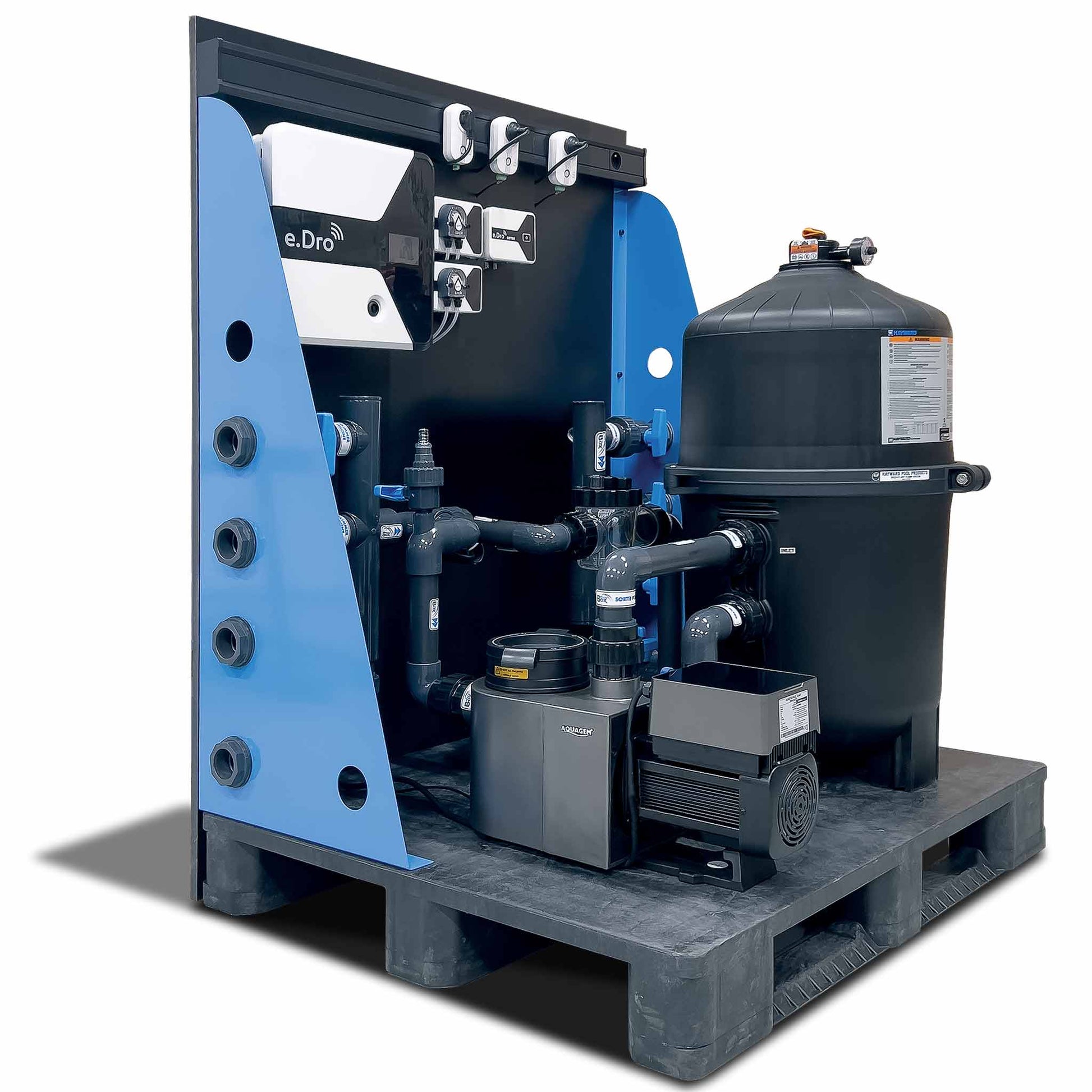 Groupe de filtration compact EDROBOX CHLORE – avec régulation Redox et injection de chlore liquide