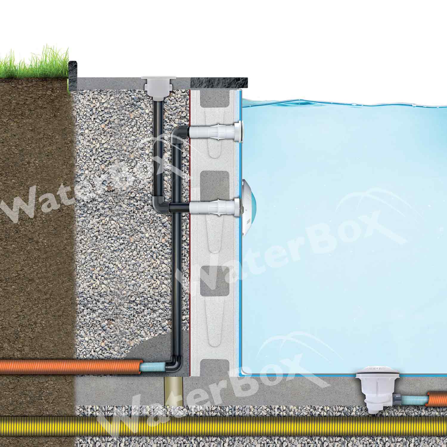 Buse de refoulement Hayward pour piscine béton et liner schéma
