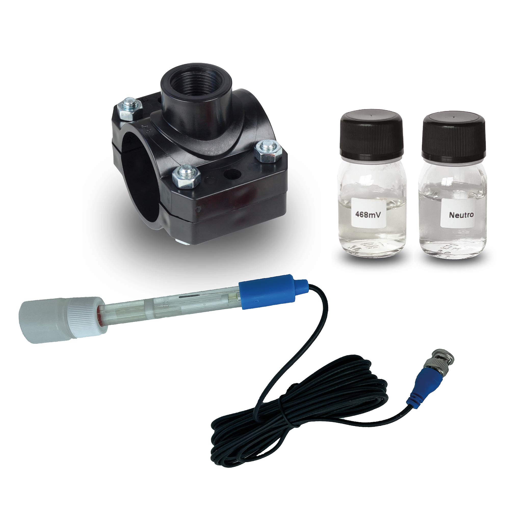 Kit redox Visio, sonde, collier de prise en charge  et solutions